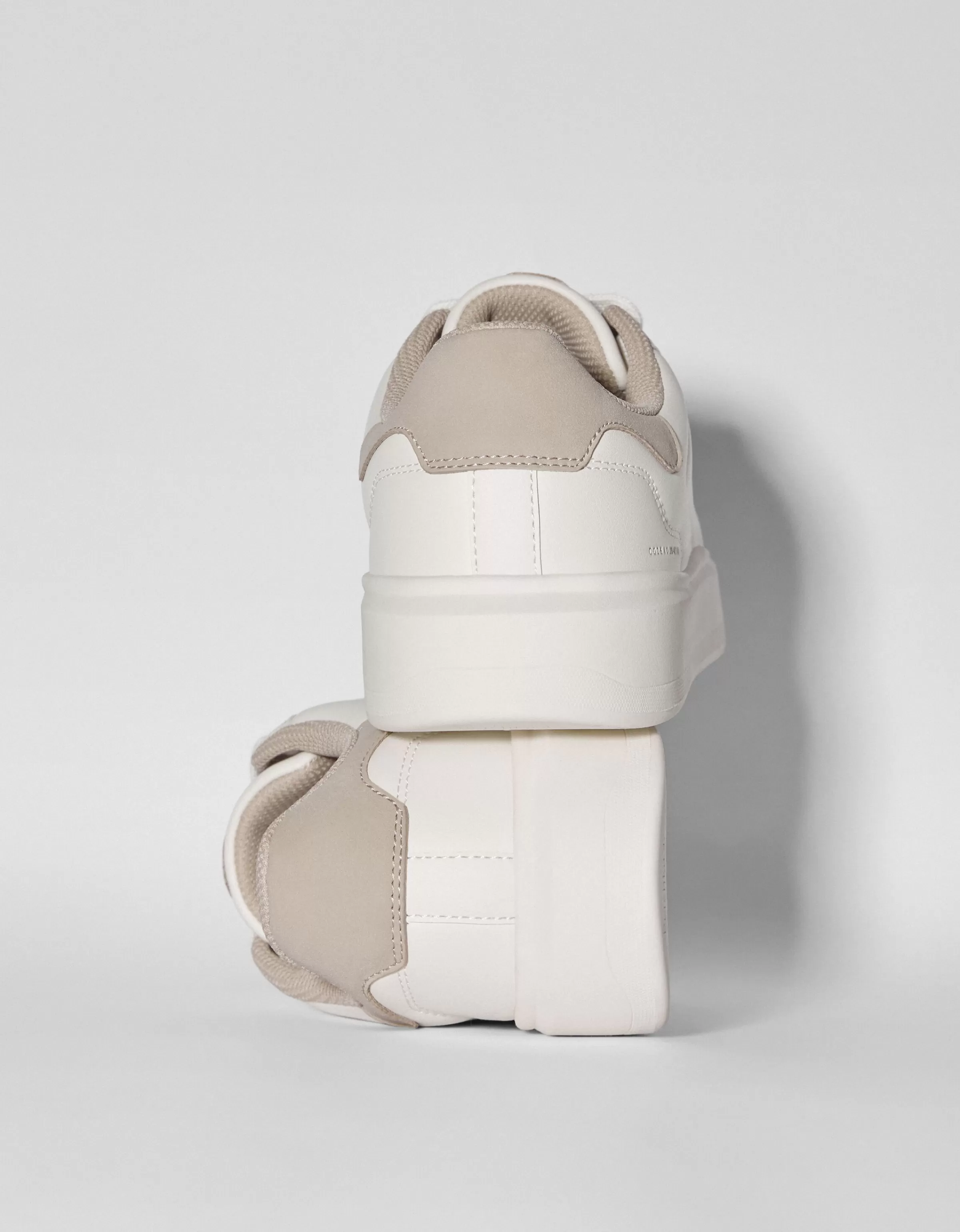 BERSHKA Basiques*Baskets bi-matière homme Blanc