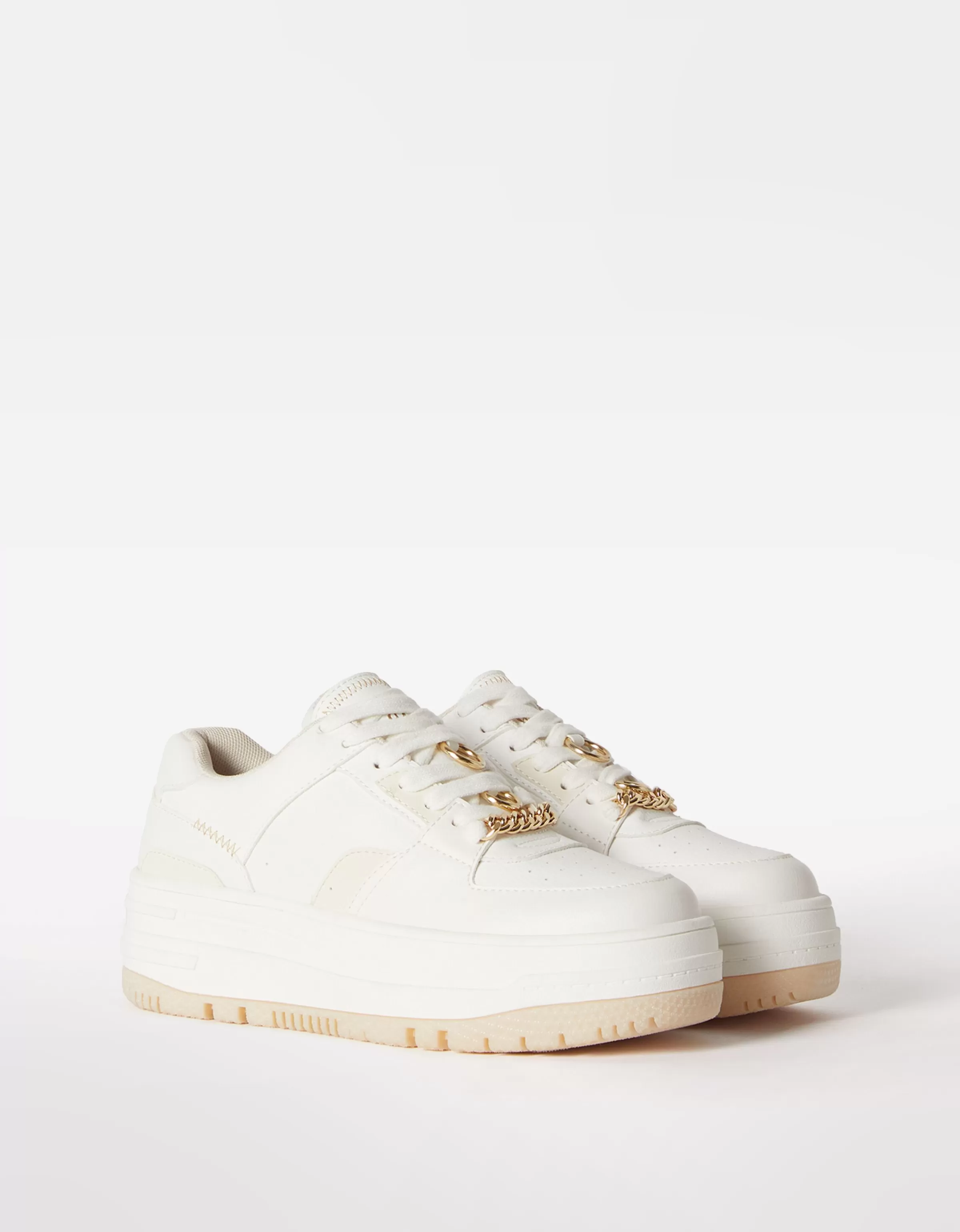 BERSHKA BSK Teen*Baskets plateforme bijoux Blanc