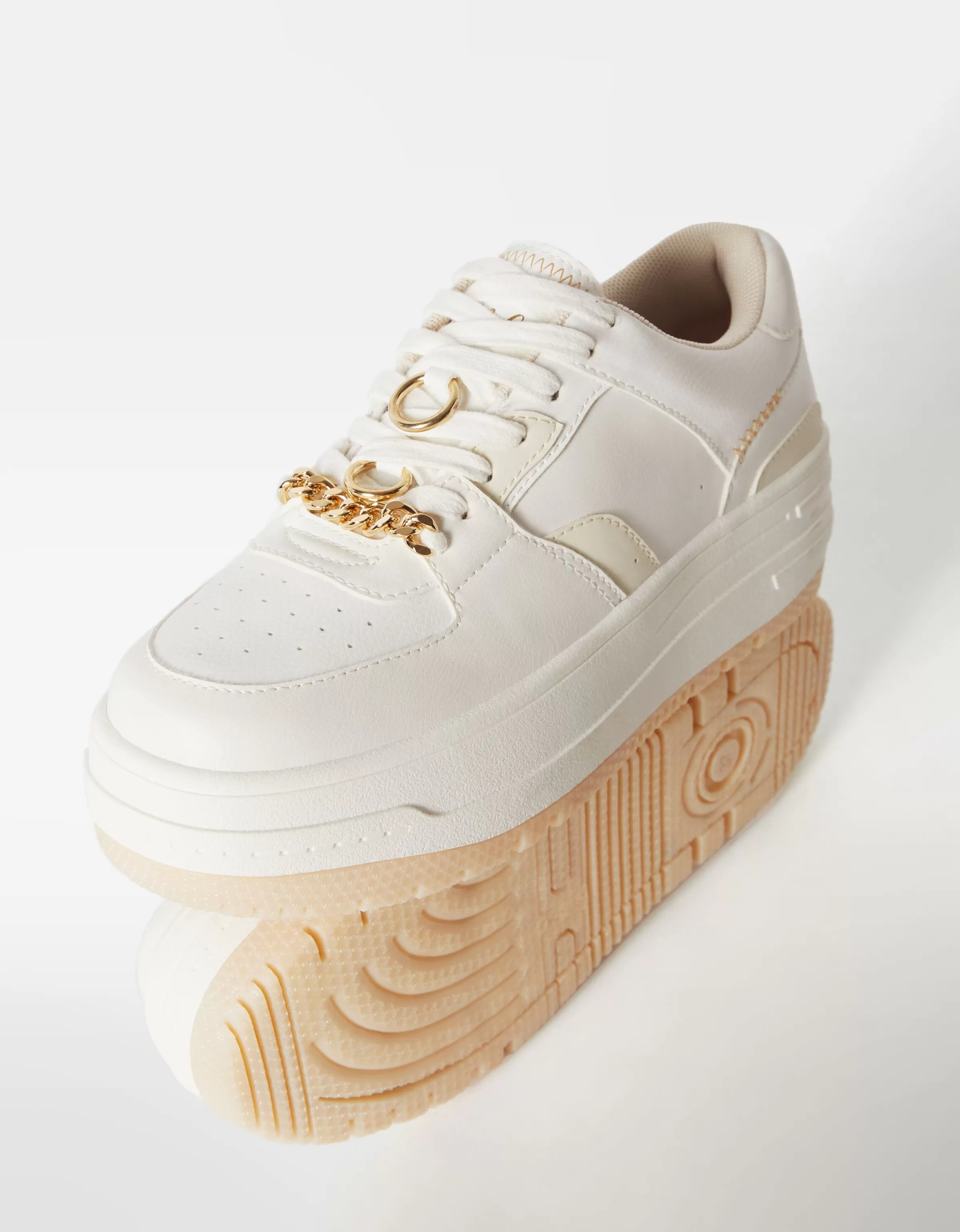 BERSHKA BSK Teen*Baskets plateforme bijoux Blanc