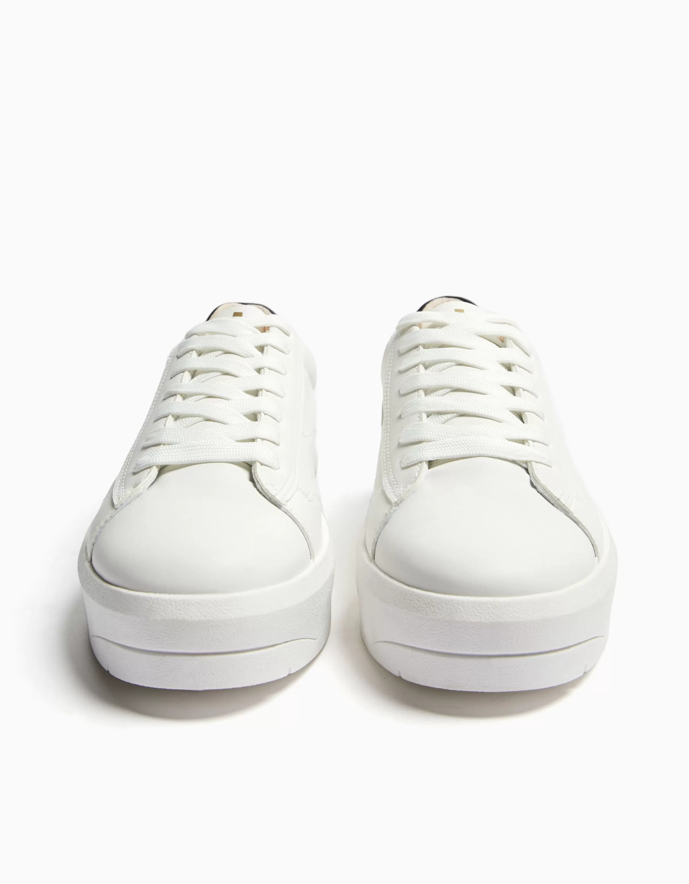 BERSHKA Survêtement*Baskets plateforme talon colorés Blanc