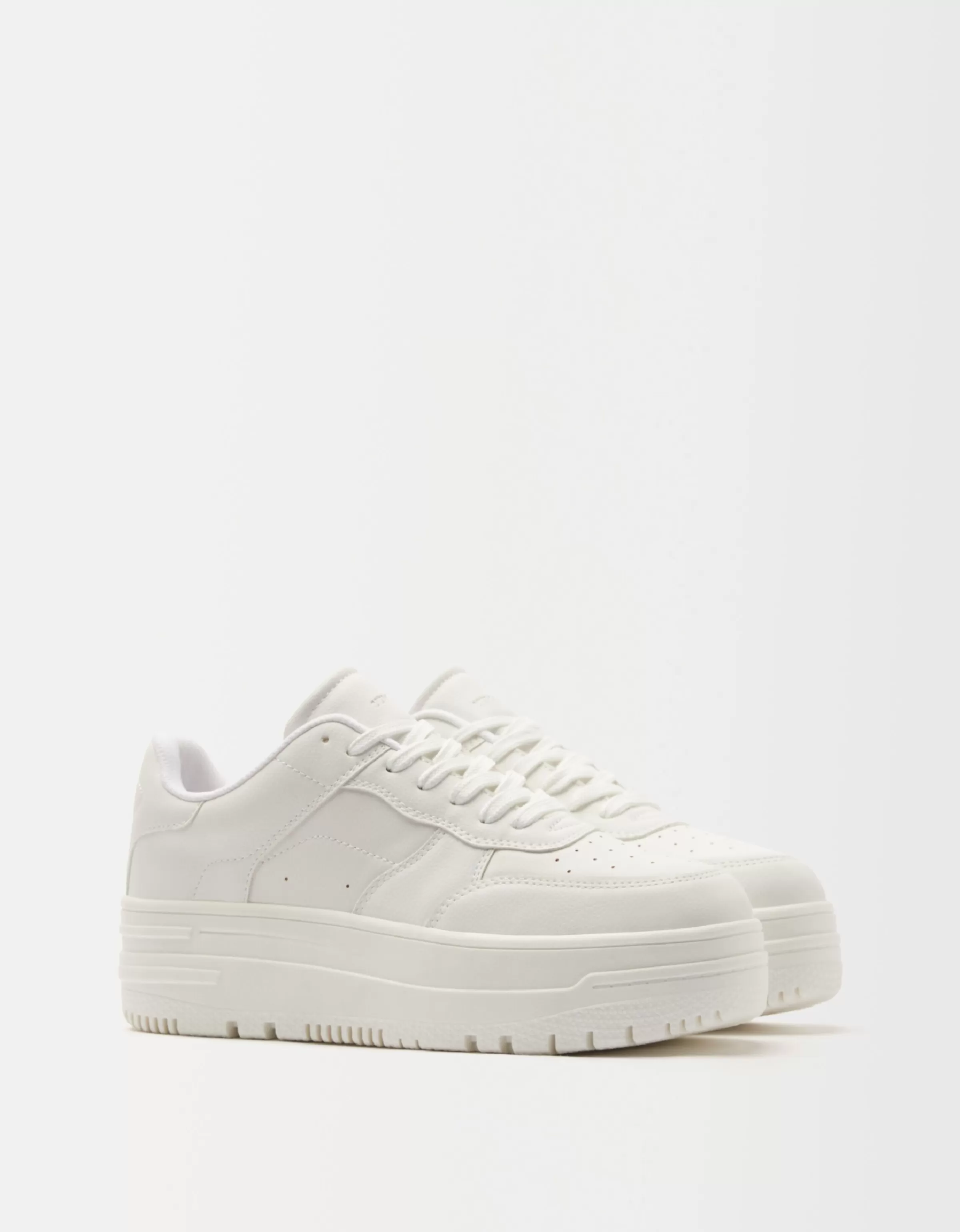 BERSHKA BSK Teen*Baskets plateforme unies Blanc