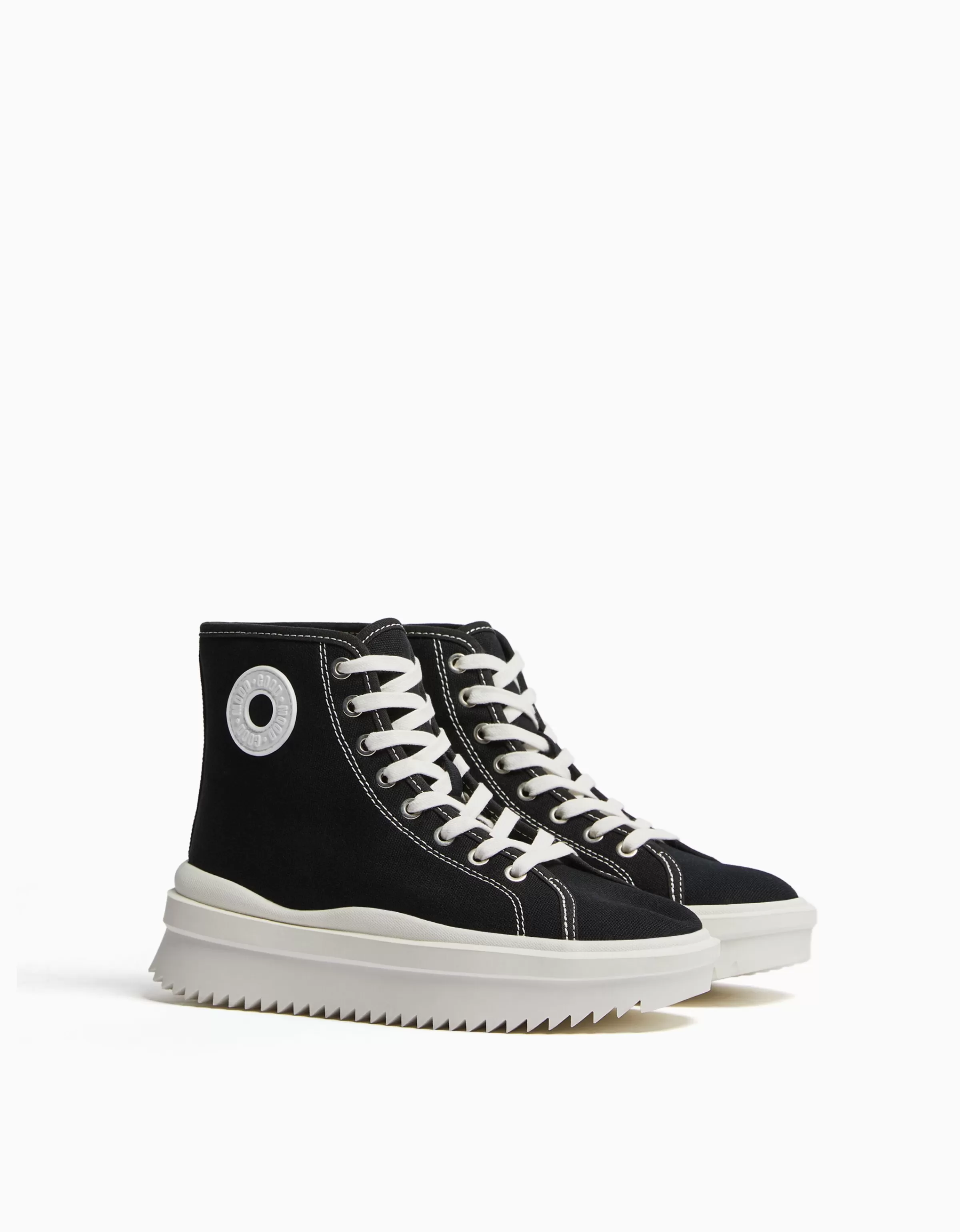 BERSHKA BSK Teen*Baskets type bottines plateforme Noir