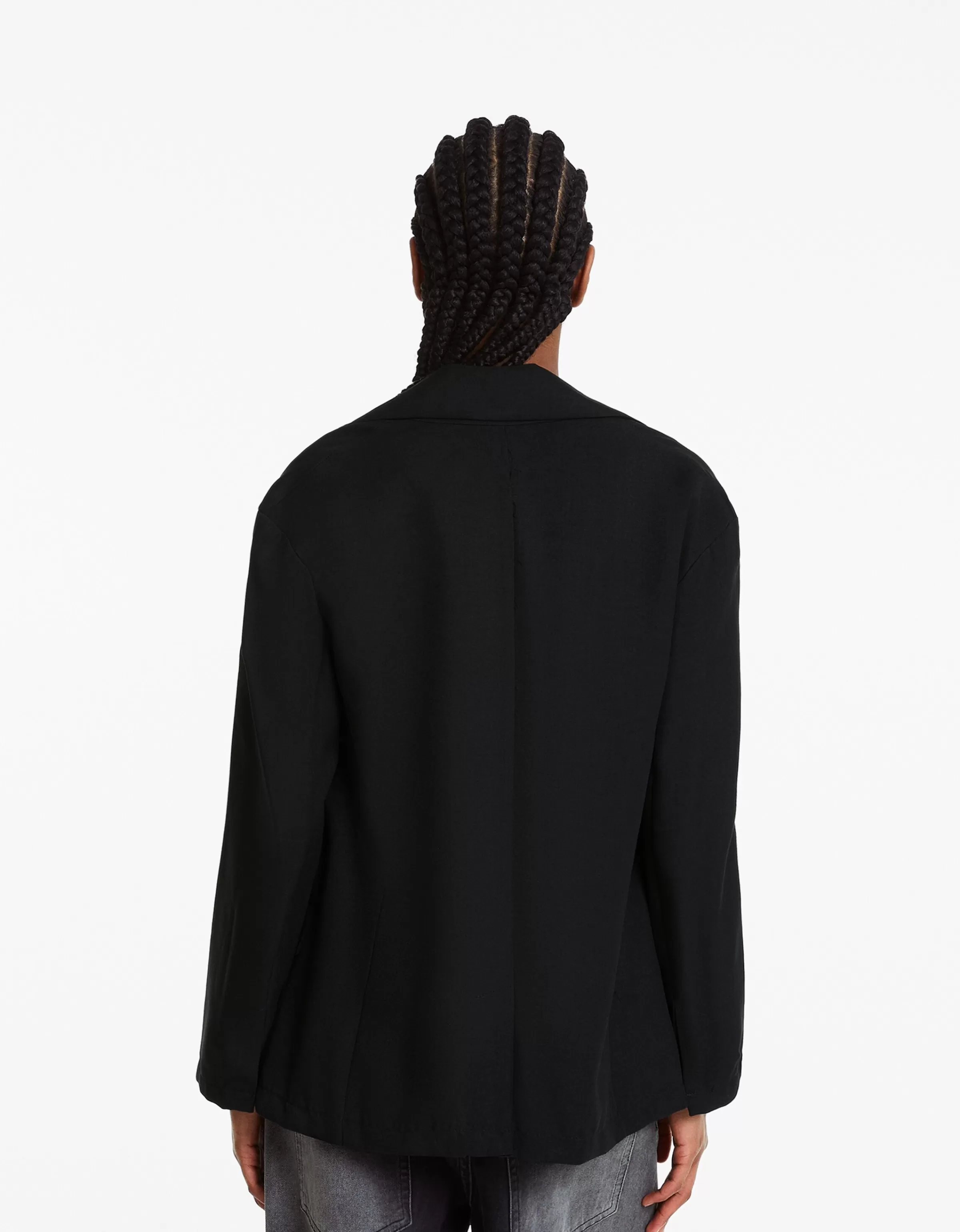 BERSHKA Vestes*Blazer fluide coupe féminine Pierre