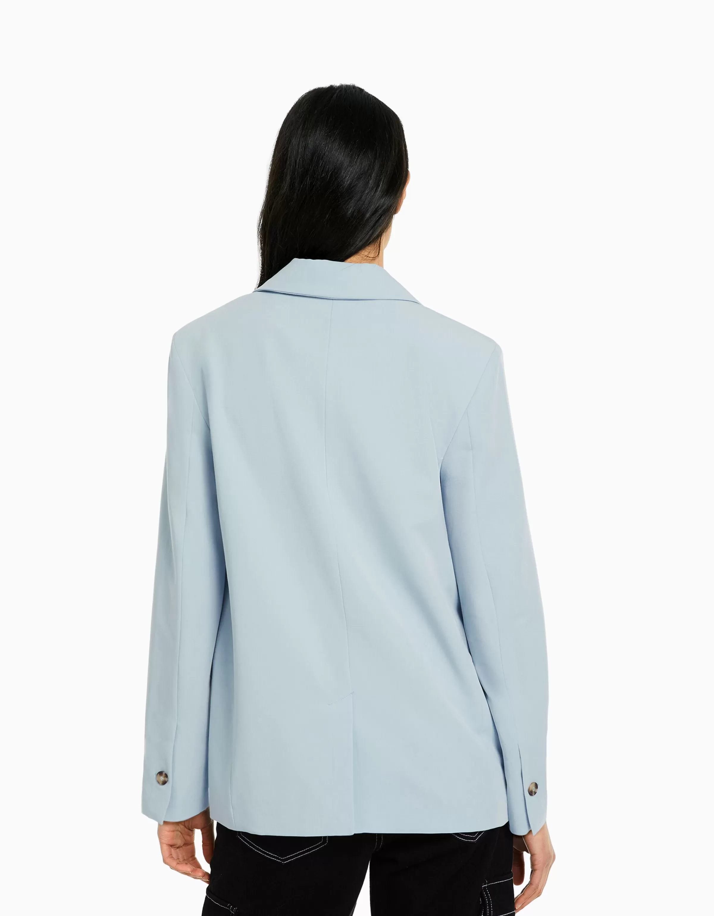 BERSHKA Vestes*Blazer tailoring croisé regular fit coupe féminine Sable