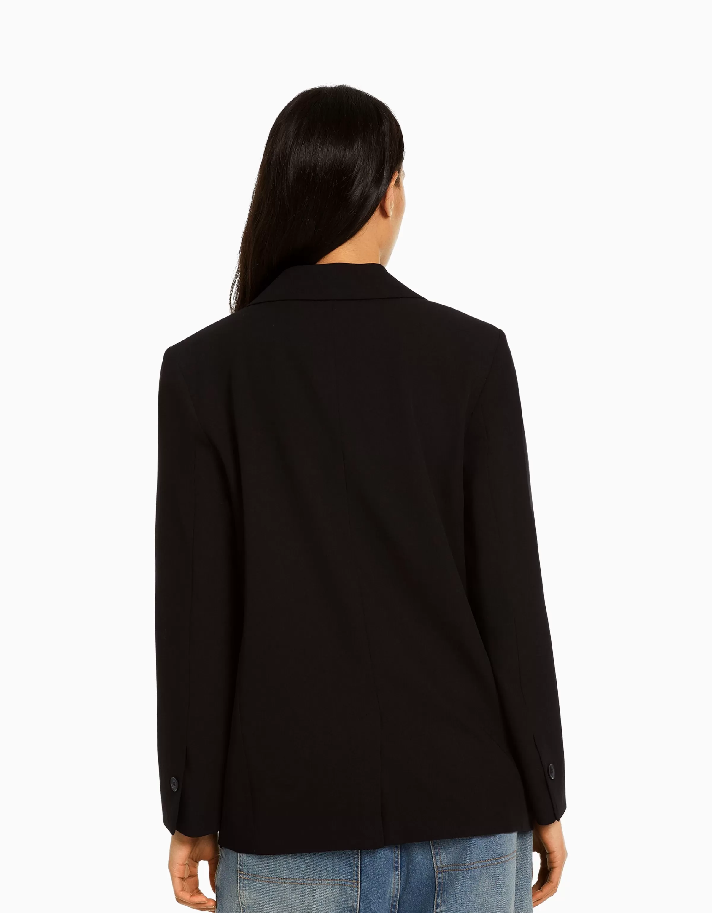 BERSHKA Vestes*Blazer tailoring croisé regular fit coupe féminine Sable