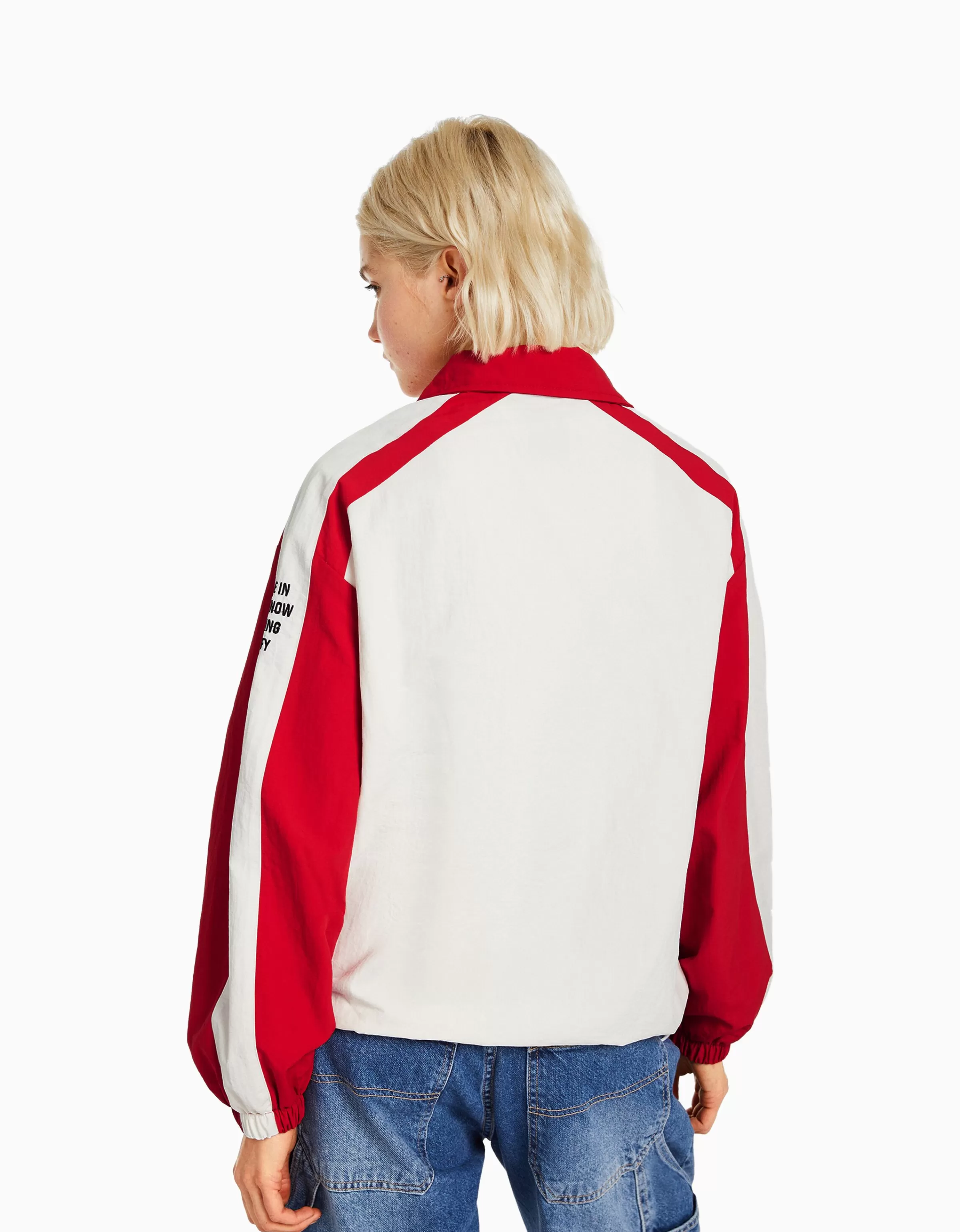 BERSHKA Vêtements*Blouson bandes contrastes Marine