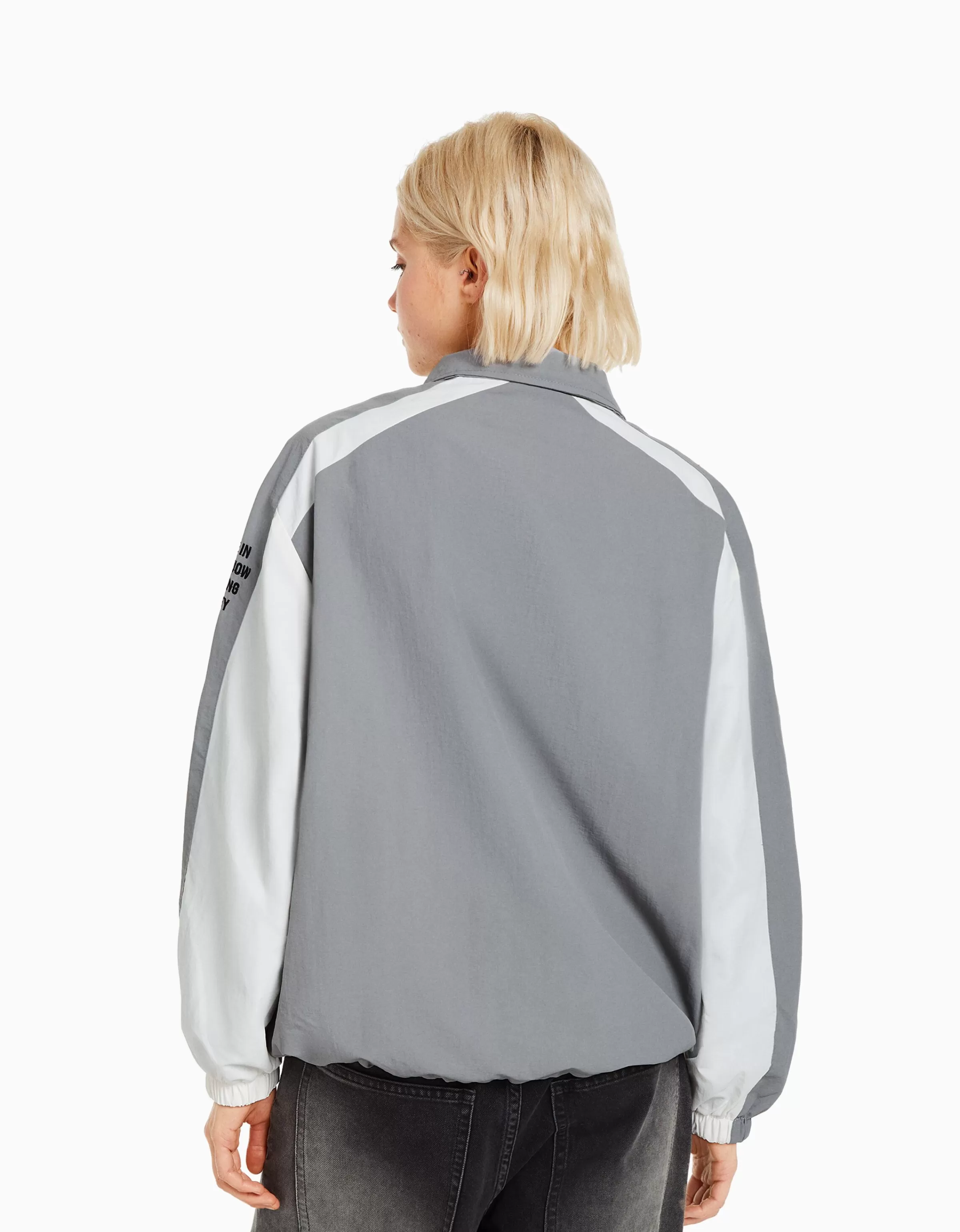 BERSHKA Vêtements*Blouson bandes contrastes Marine