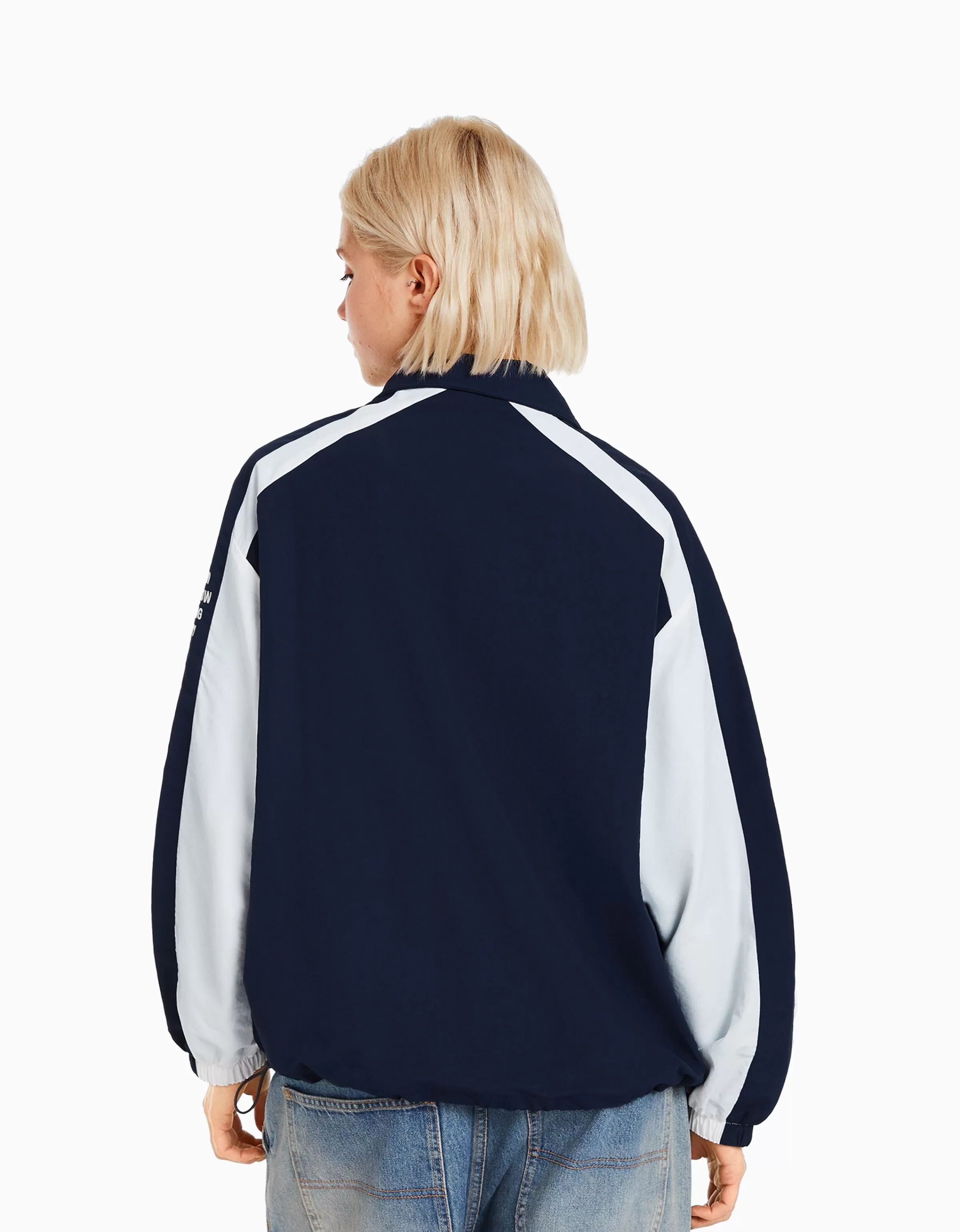 BERSHKA Vêtements*Blouson bandes contrastes Marine