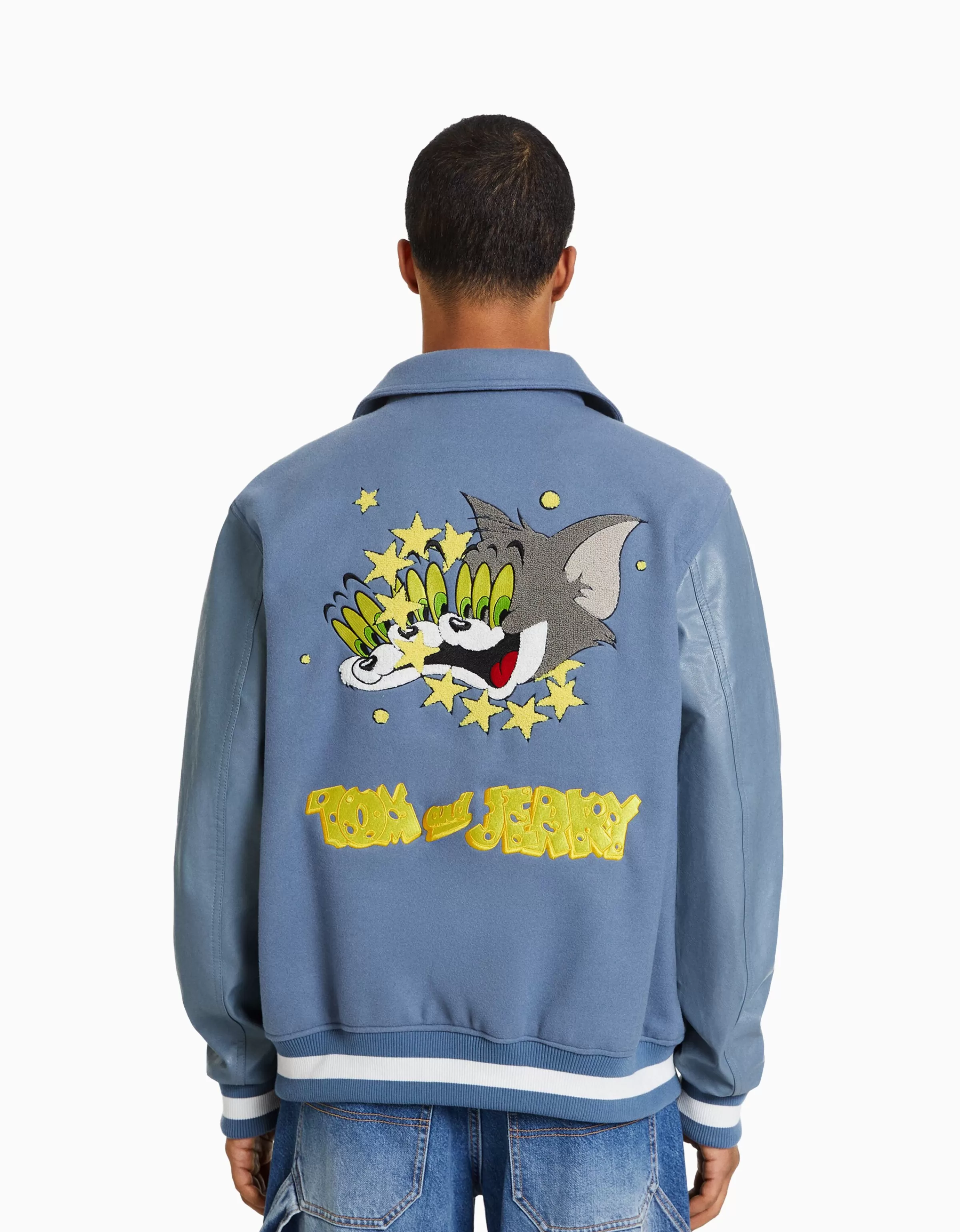 BERSHKA Blousons et manteaux*Blouson empiècements Tom & Jerry Bleu