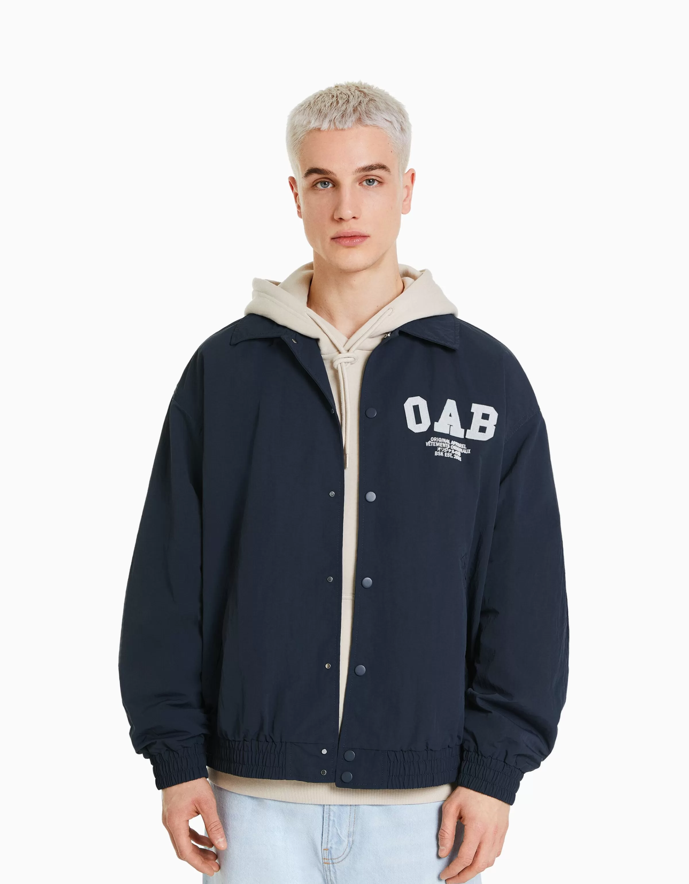 BERSHKA Blousons et manteaux*Blouson léger effet nylon Marine