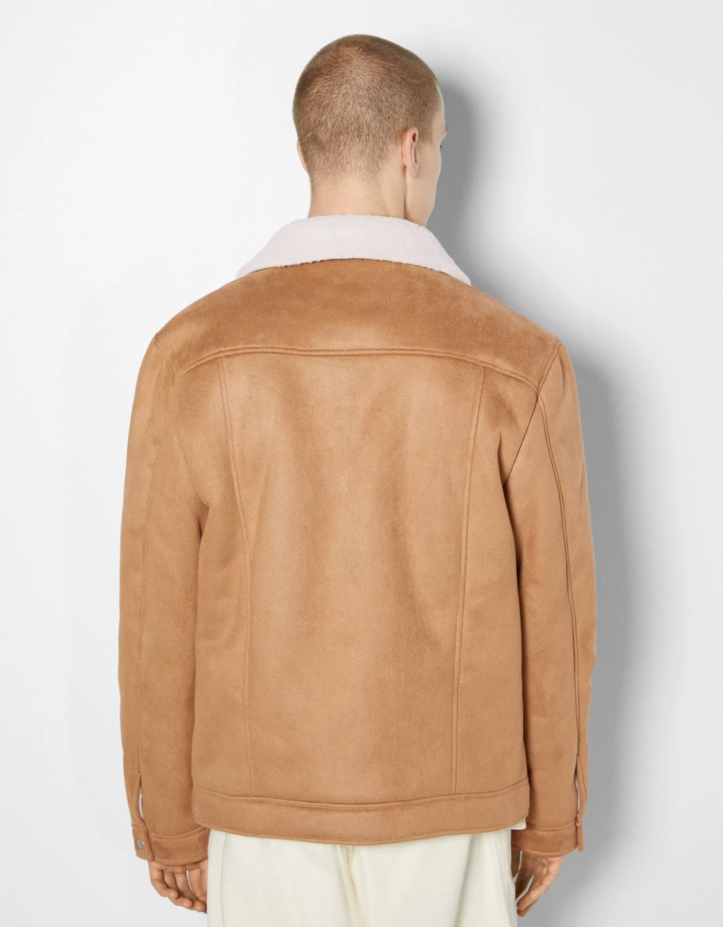 BERSHKA Blousons et manteaux*Blouson trucker suédine doublure Camel