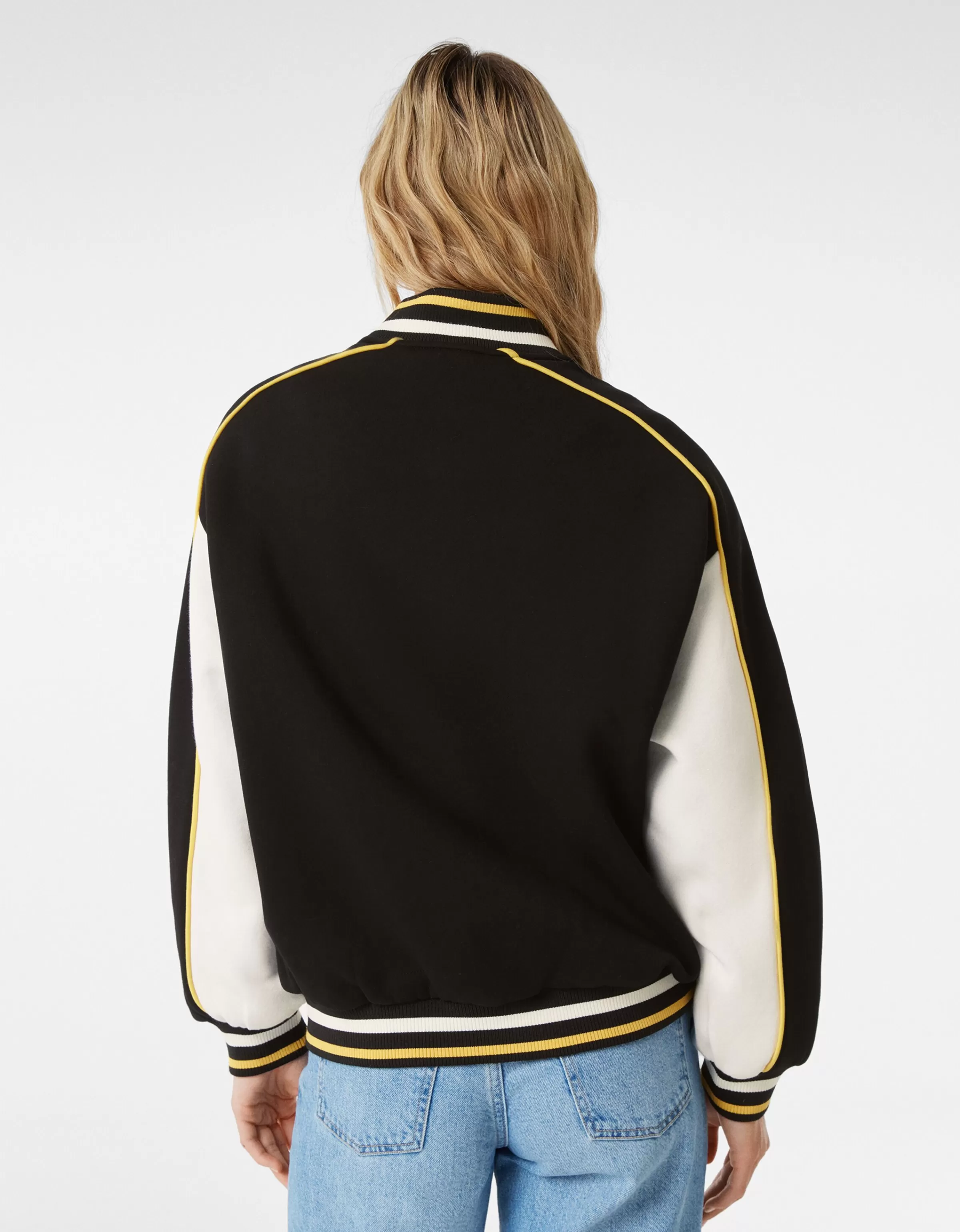 BERSHKA Vestes*Blouson varsity Noir