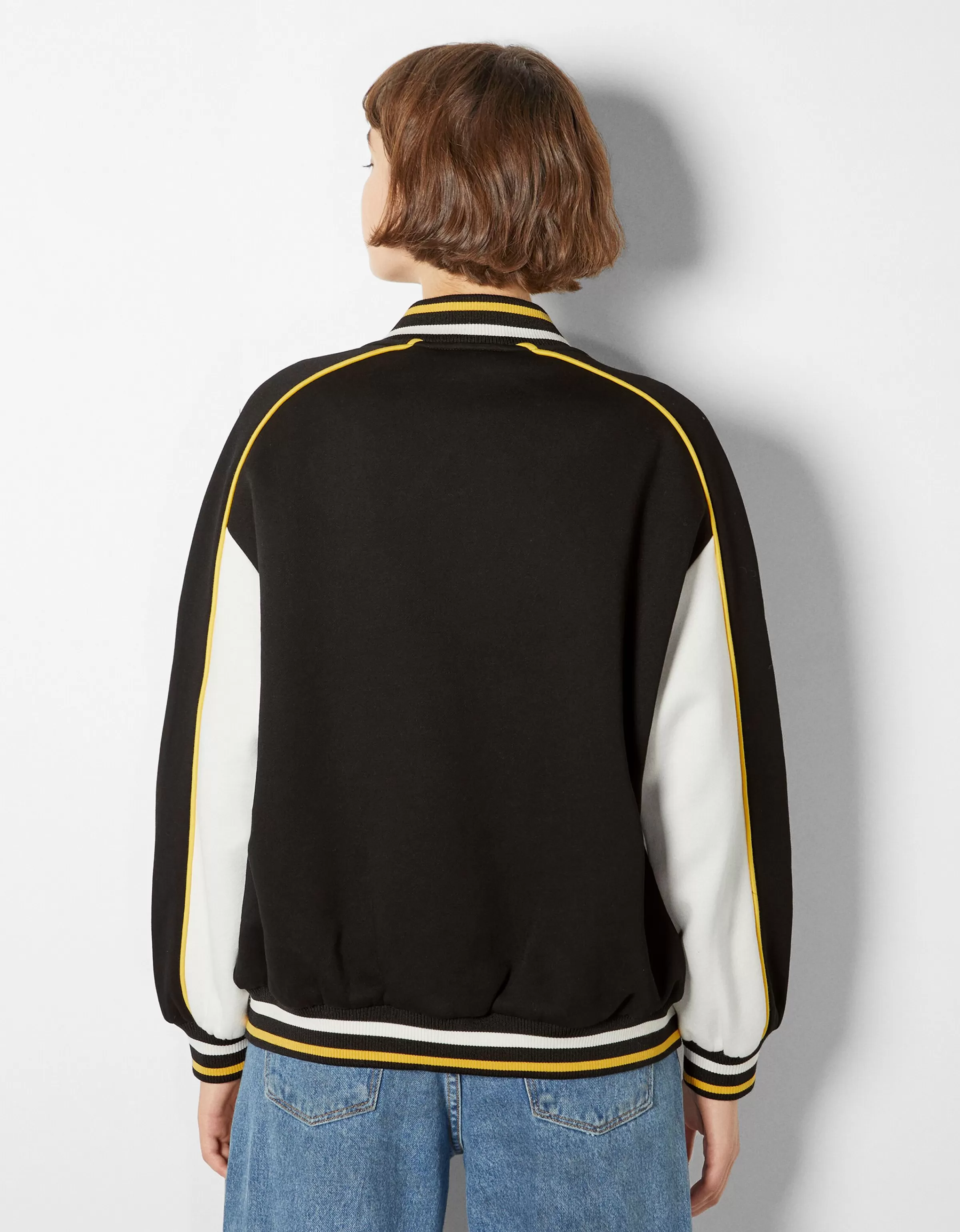 BERSHKA Varsity*Blouson varsity Noir