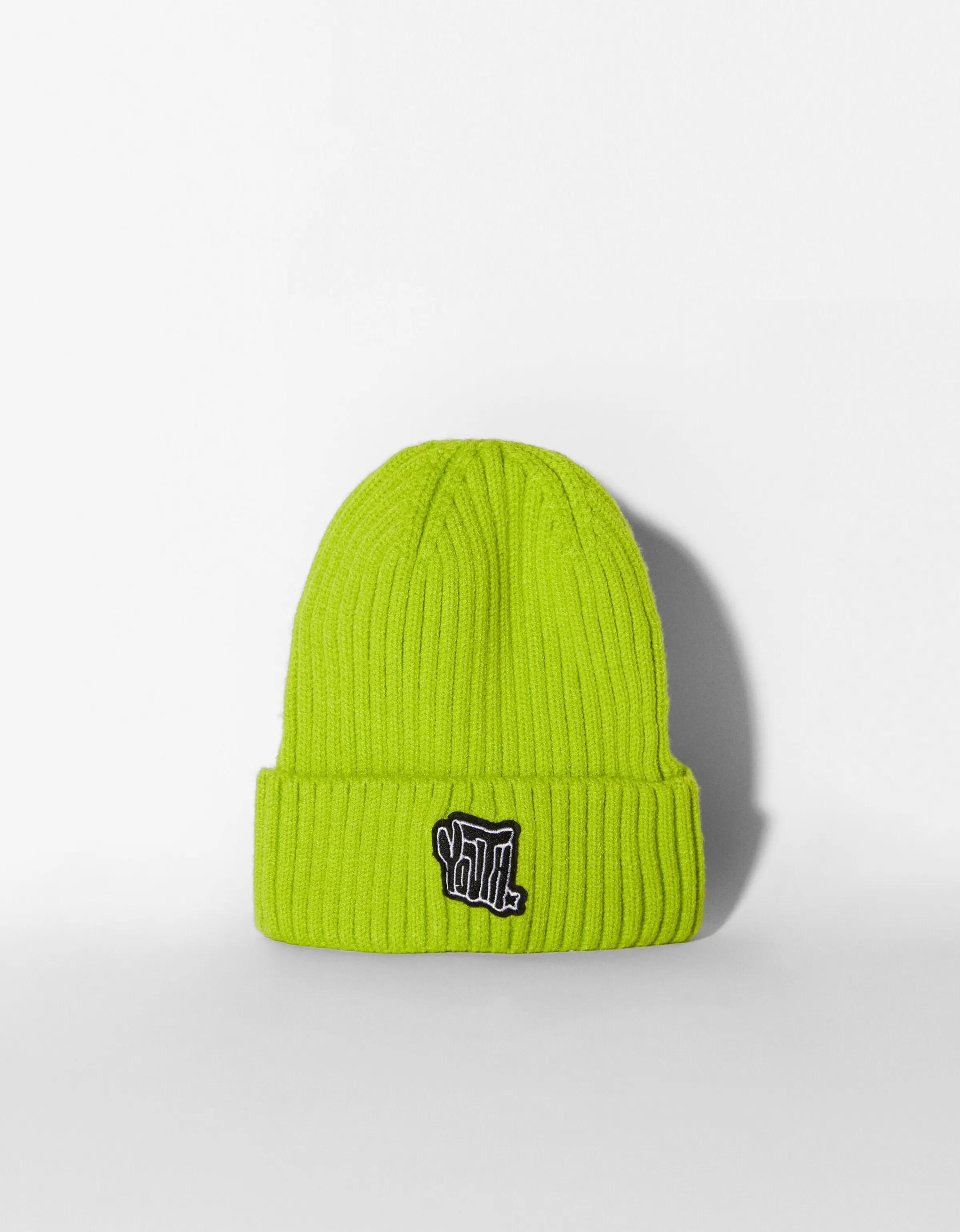 BERSHKA Tout voir*Bonnet broderie funny Lime