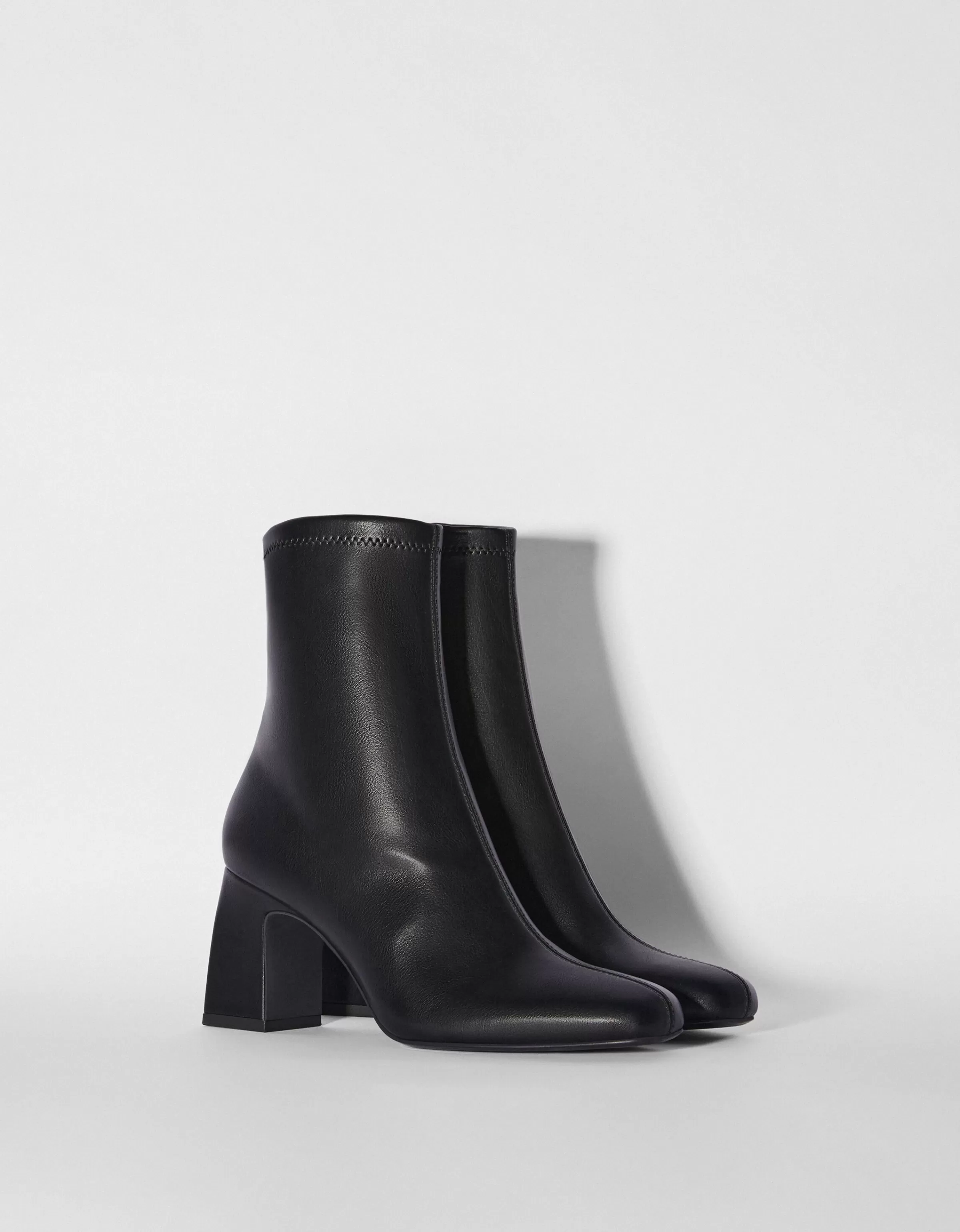 BERSHKA Bottes et bottines*Bottines à talon moulantes Noir