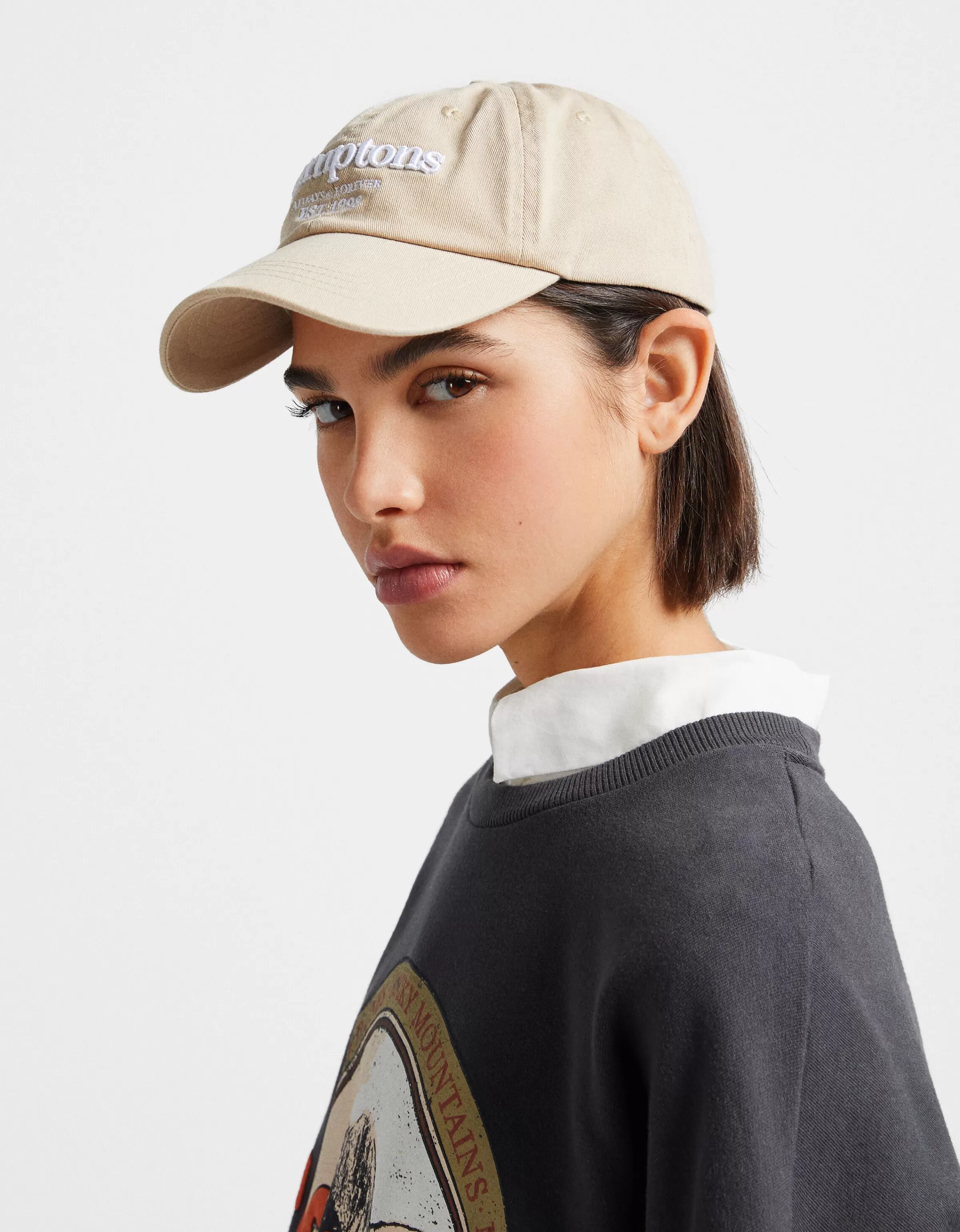 BERSHKA BSK Teen*Casquette message Beige