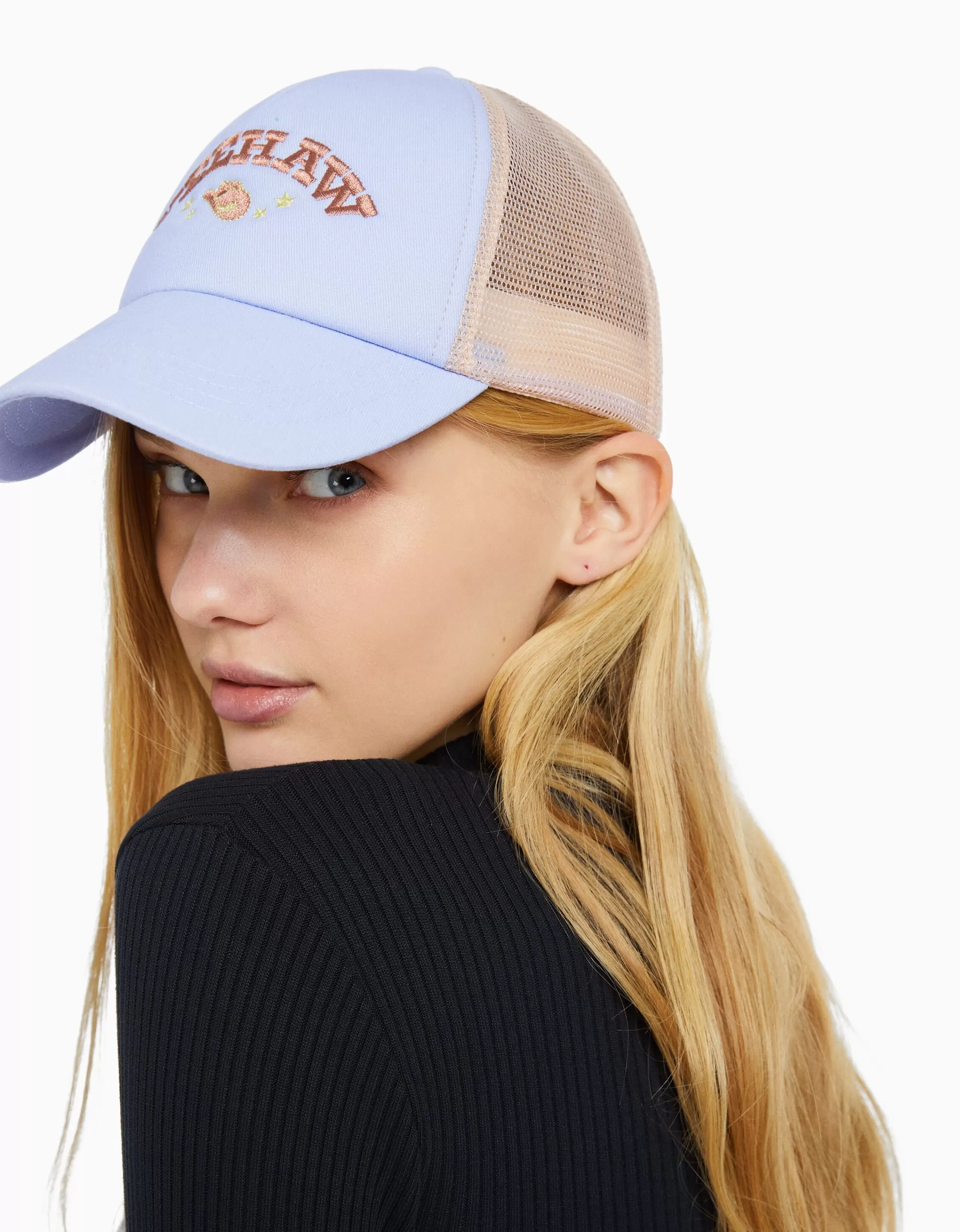 BERSHKA Tout voir*Casquette trucker brodée Bleu