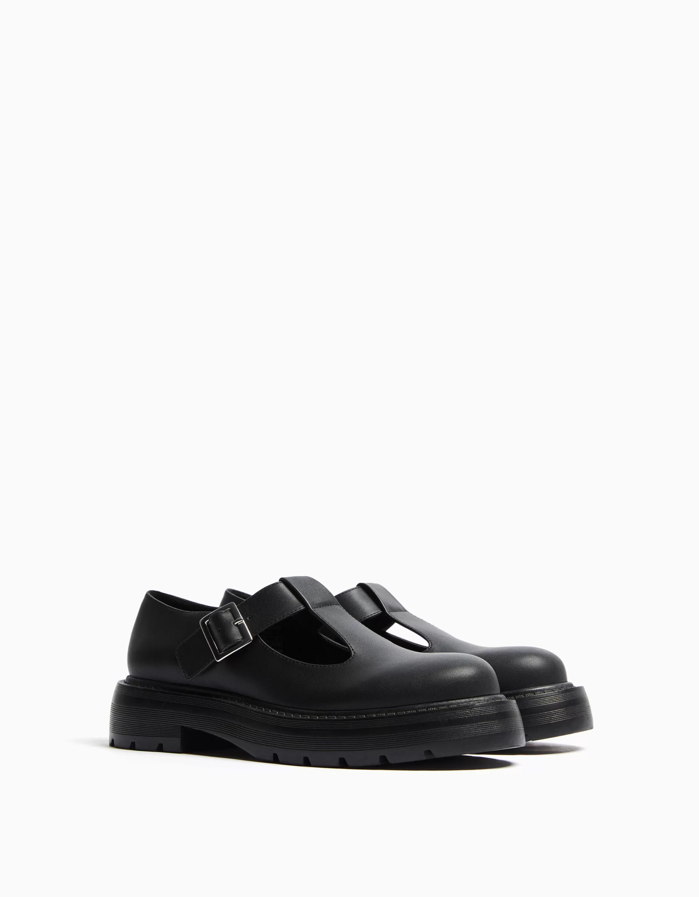 BERSHKA New*Chaussures plates type Mary Jane Noir