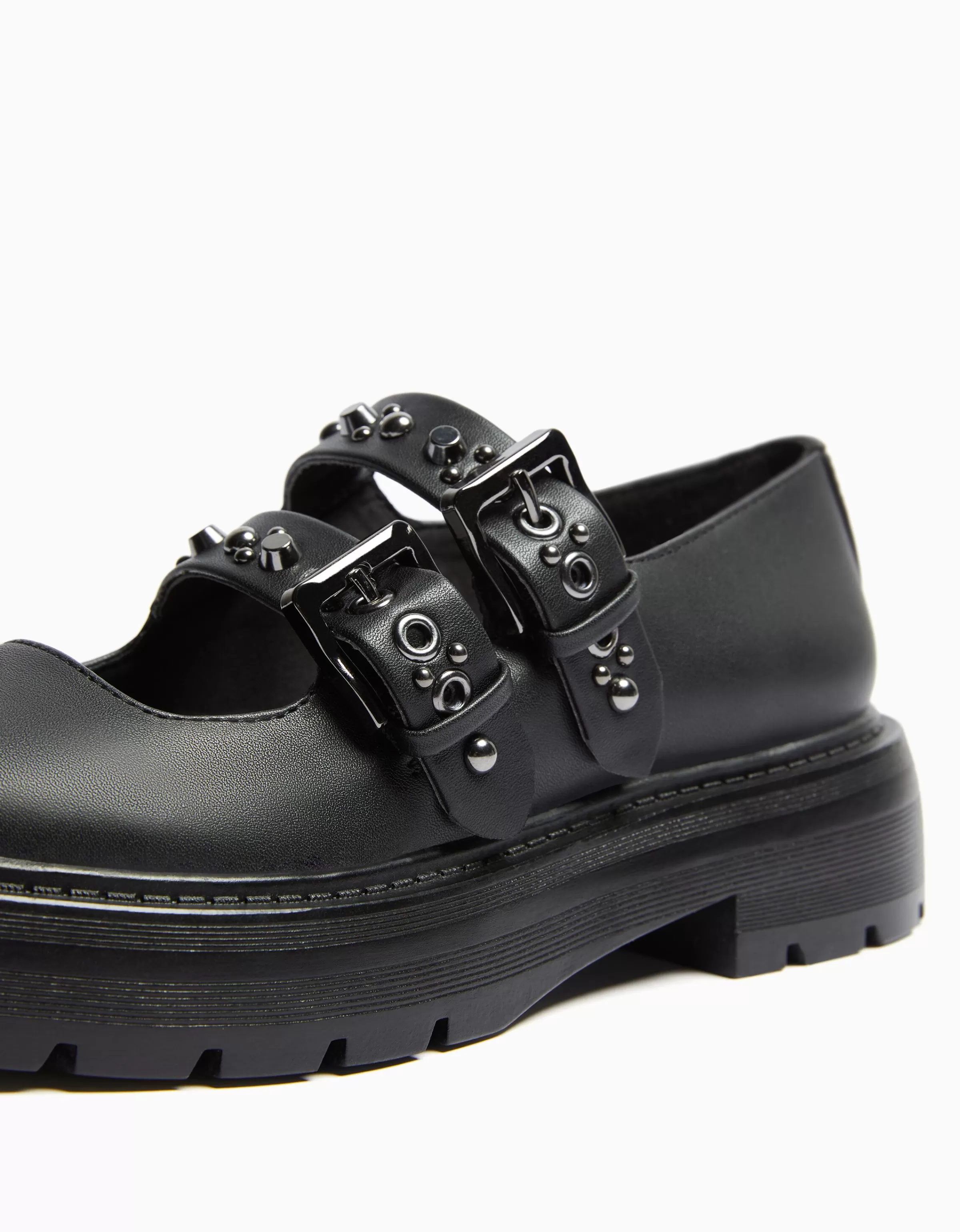 BERSHKA New*Chaussures plates type Mary Jane Noir