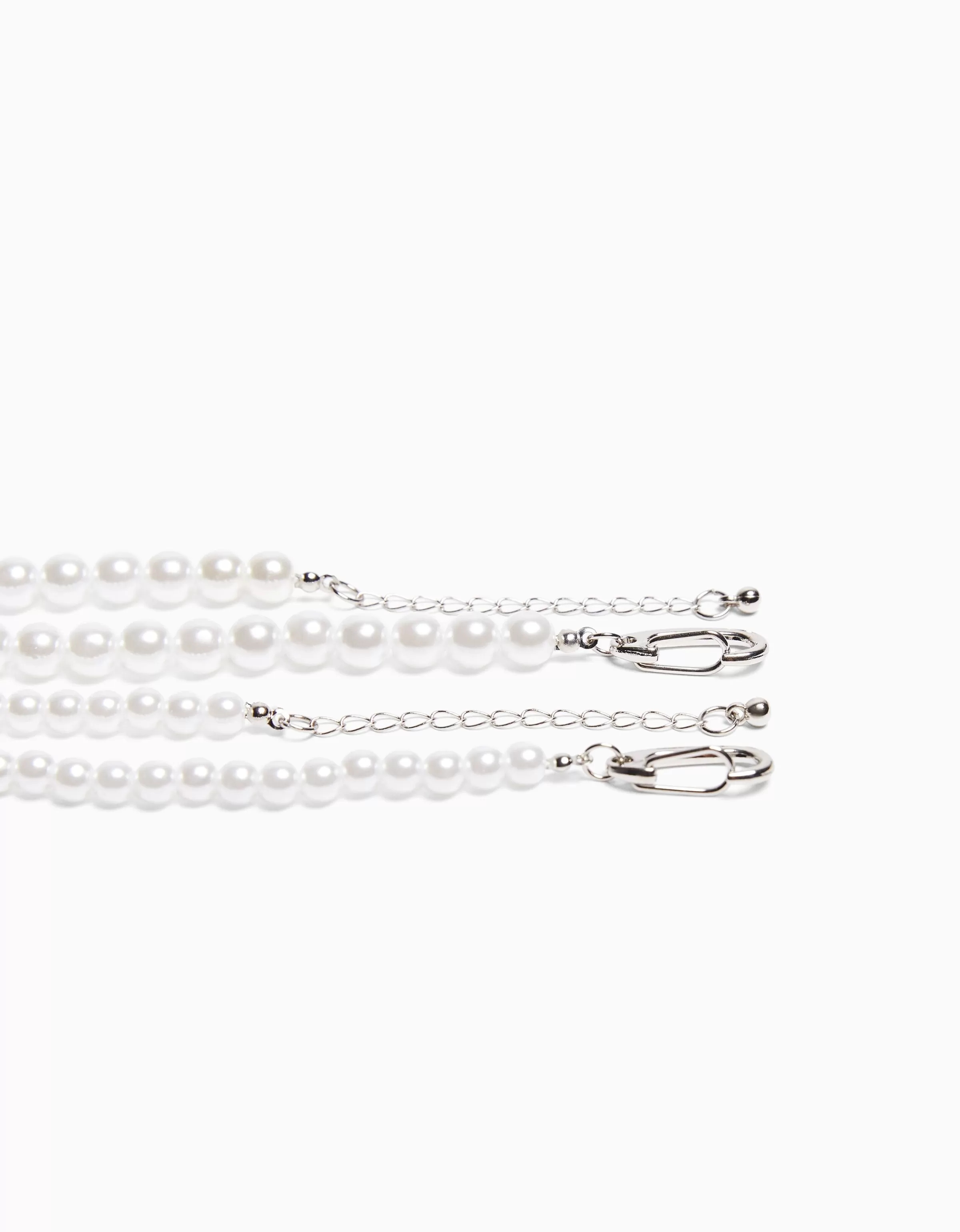 BERSHKA Tout voir*Collier perles Blanc