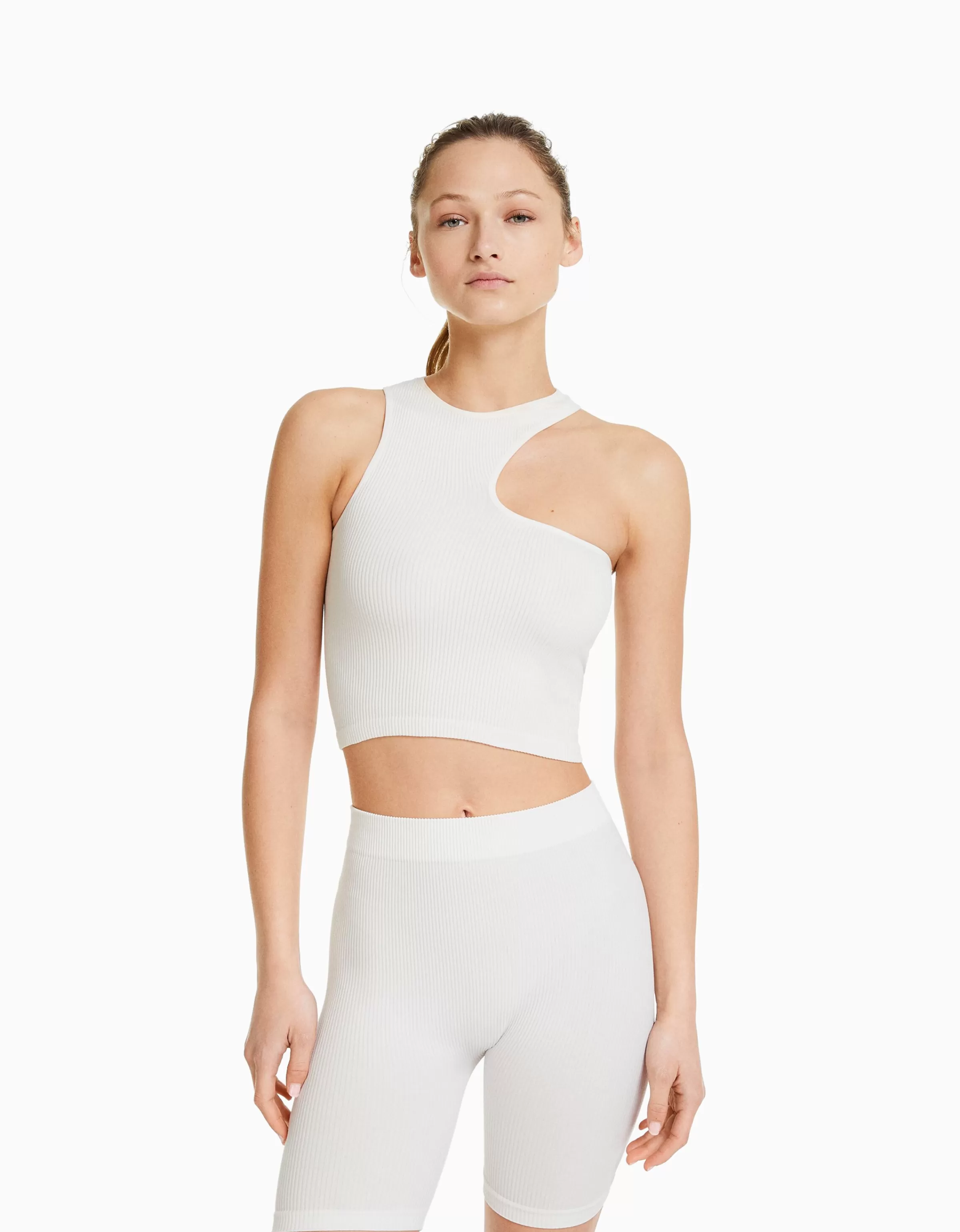 BERSHKA Survêtement*Cycliste seamless bord-côte Noir
