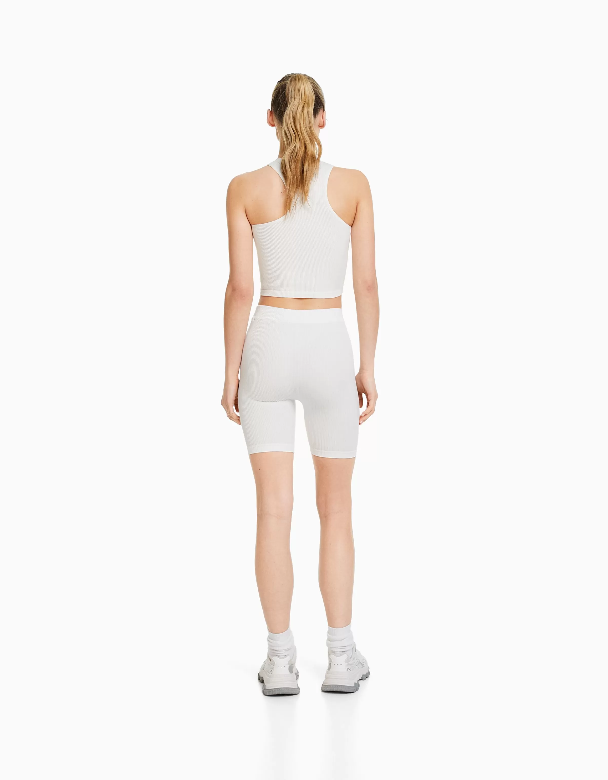 BERSHKA Survêtement*Cycliste seamless bord-côte Noir