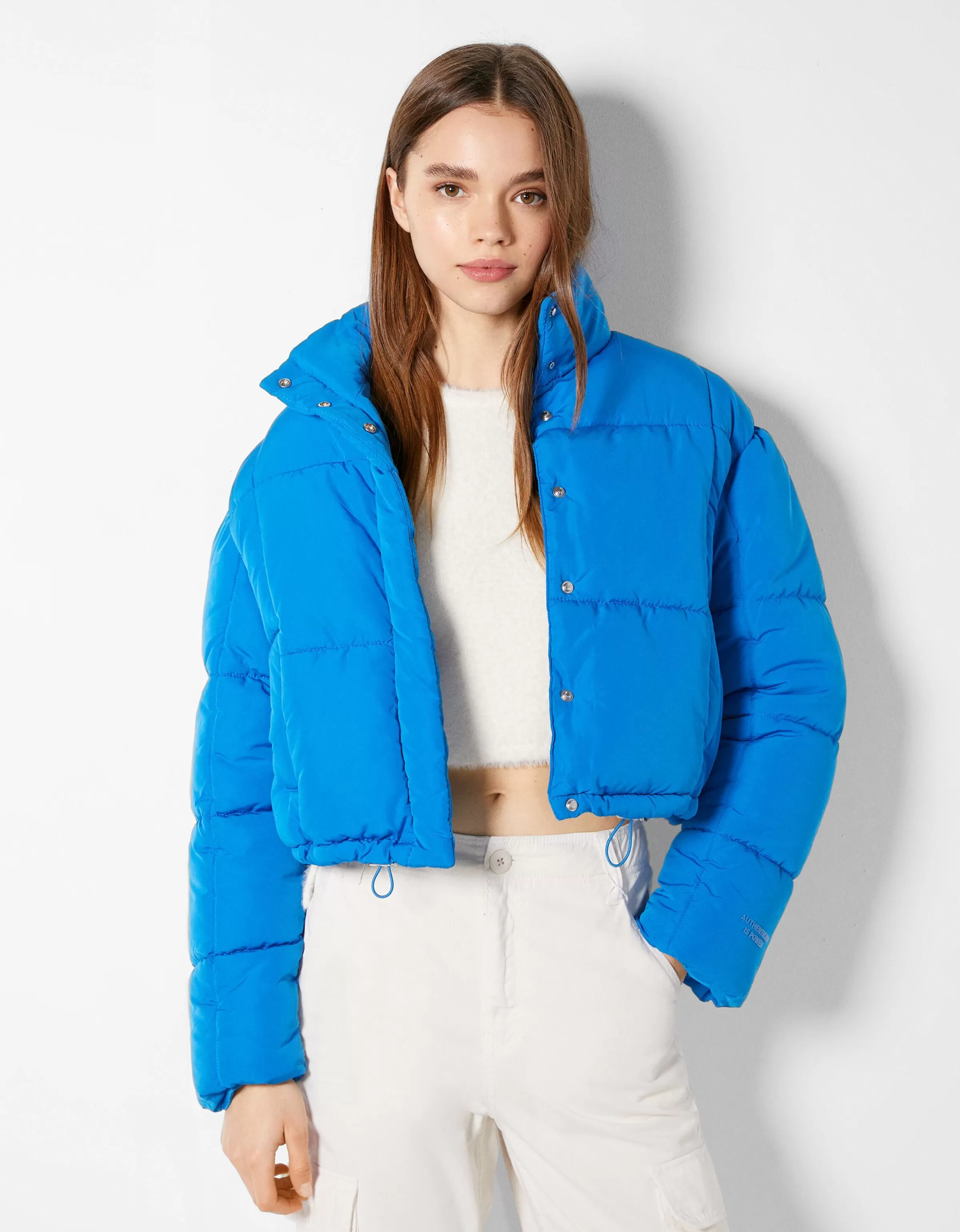 BERSHKA Vestes*Doudoune courte Bleu