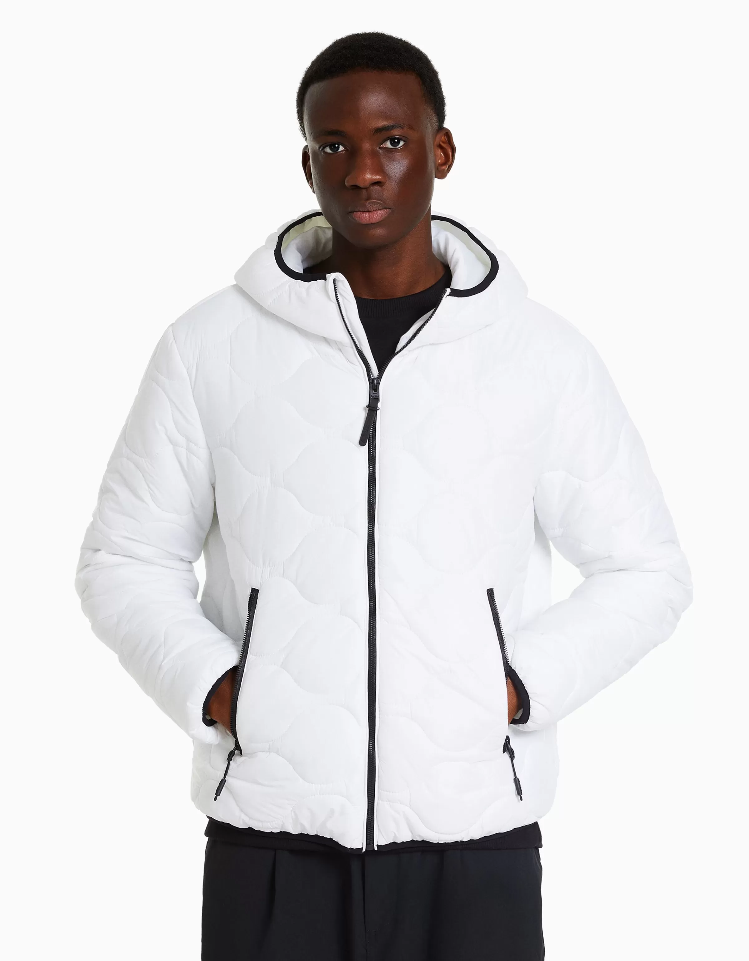 BERSHKA Blousons et manteaux*Doudoune rembourré léger Blanc