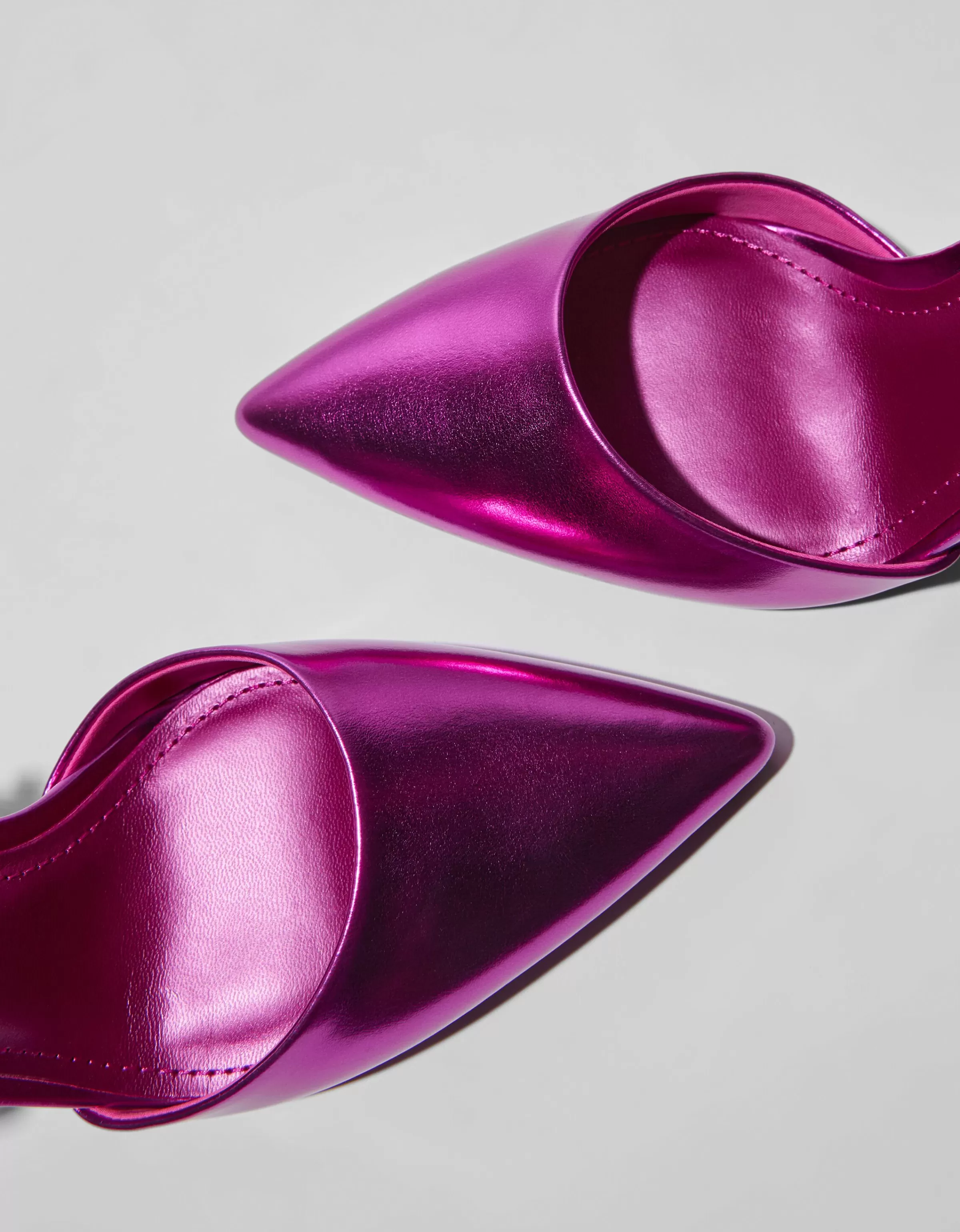 BERSHKA Party*Escarpins type mules métallisés Fuchsia