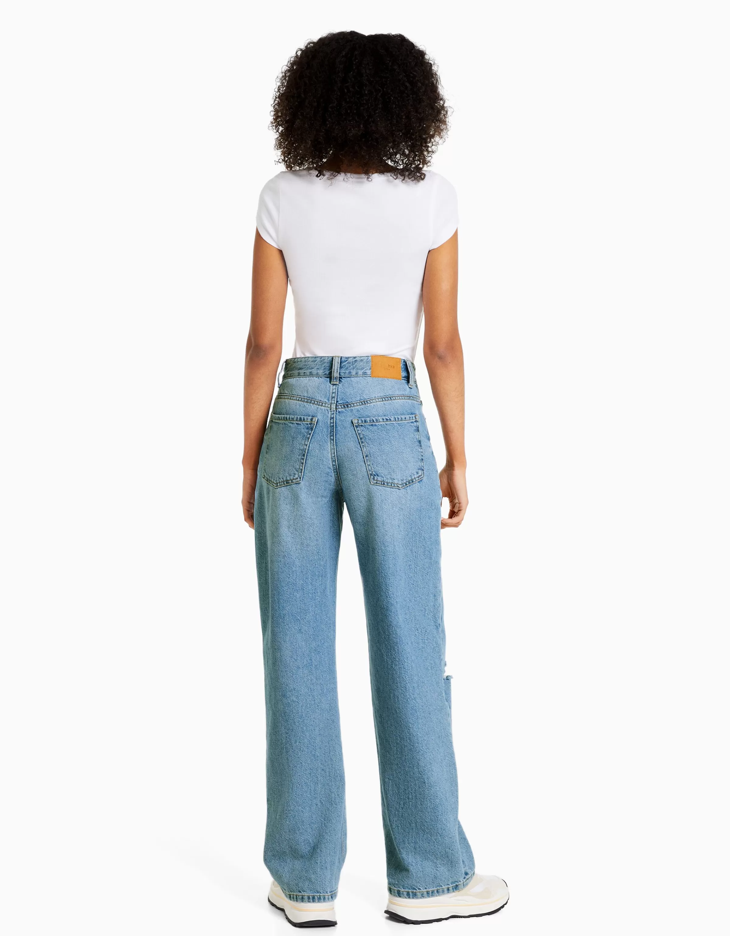 BERSHKA Jeans*Jean 90’s wide déchiré Bleu