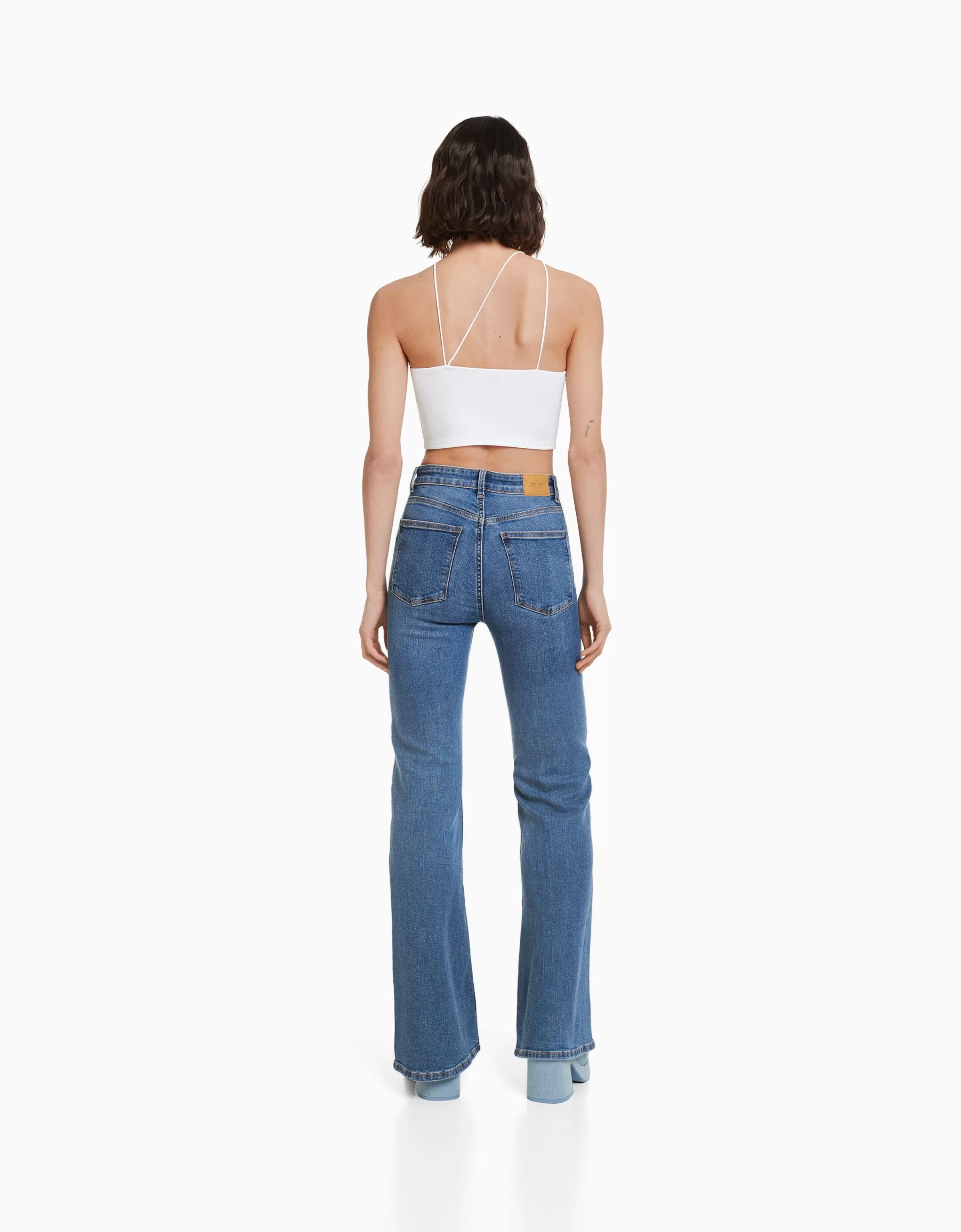 BERSHKA Jeans*Jean flare Bleu