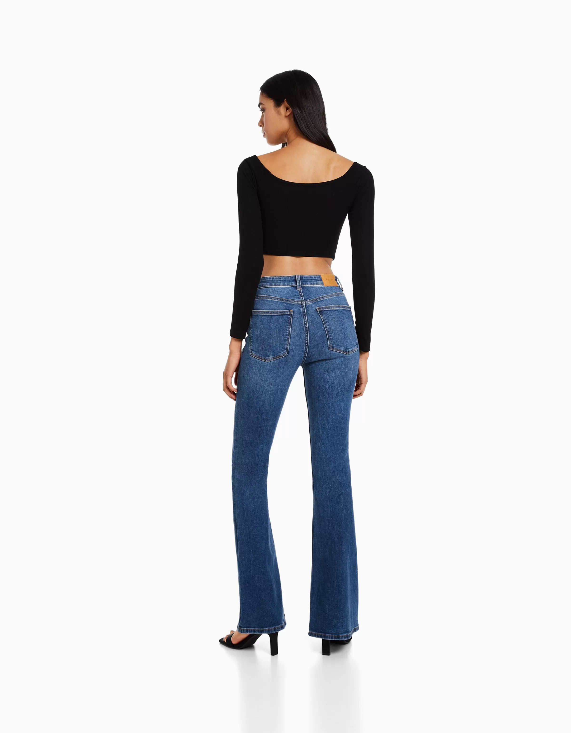 BERSHKA Jeans*Jean flare Bleu