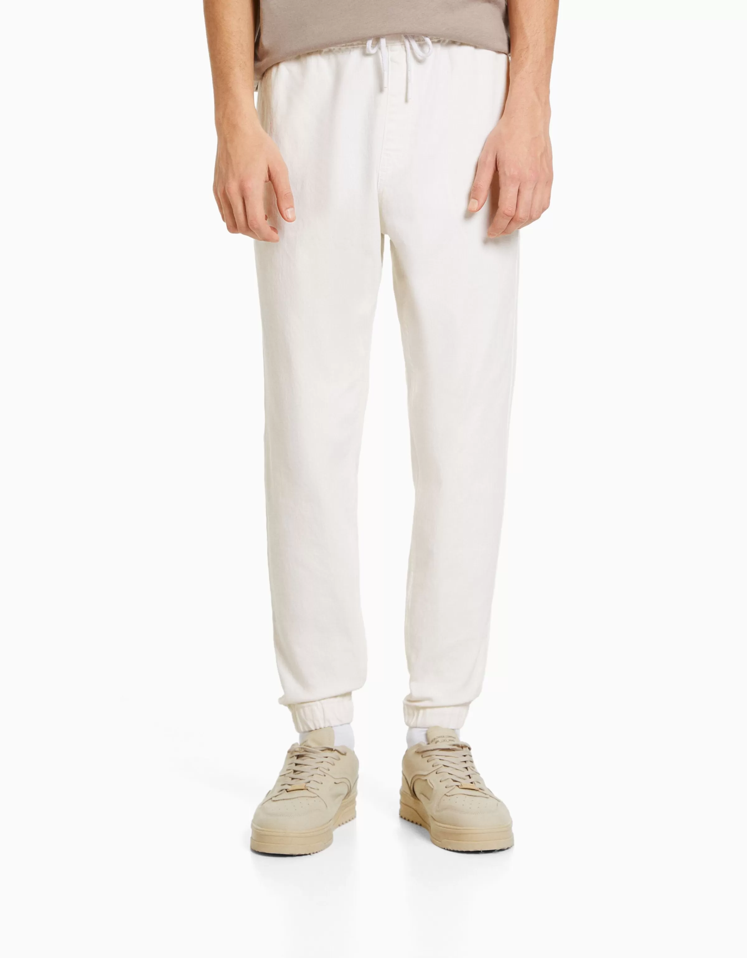 BERSHKA Jeans*Jean jogger coloré Blanc