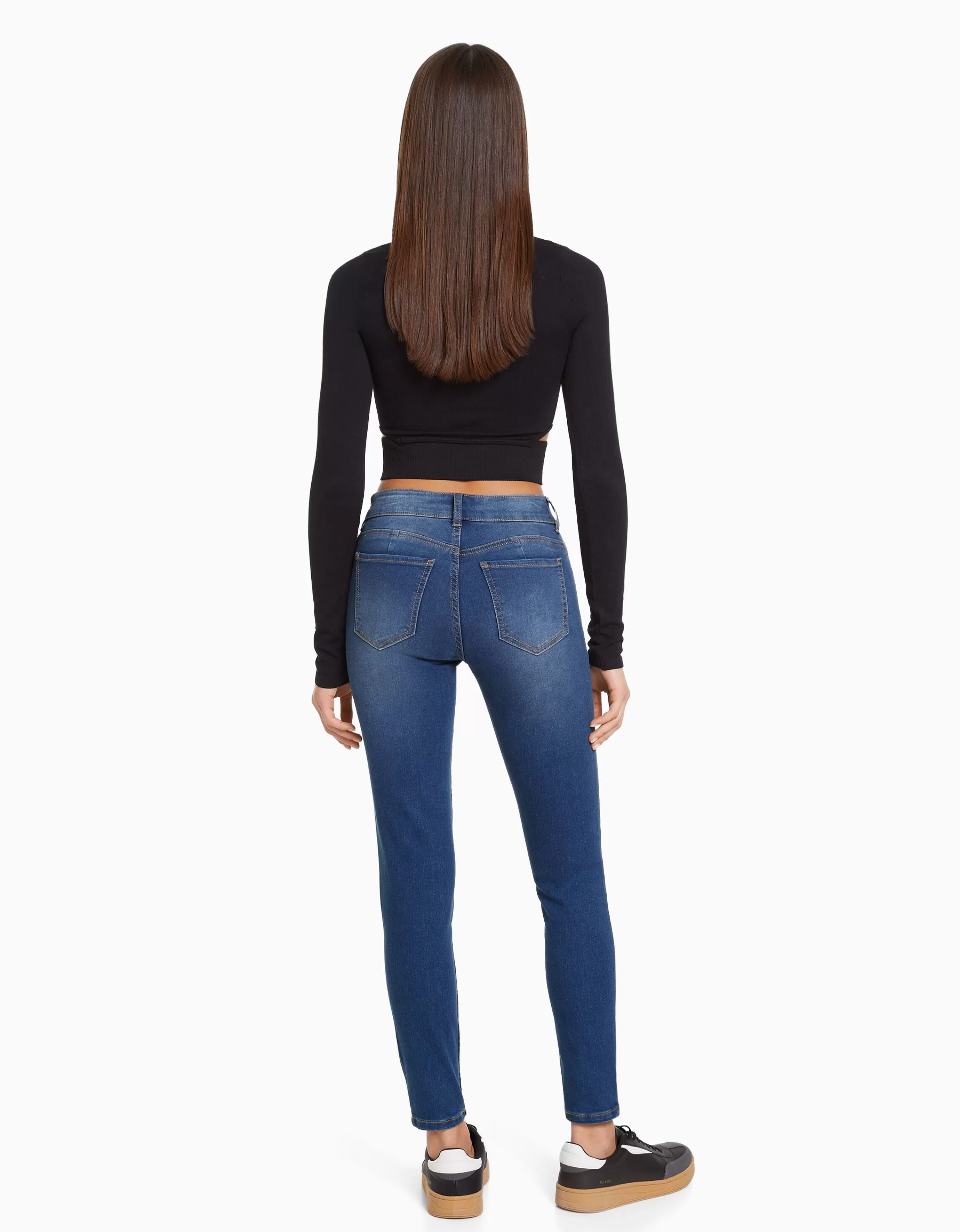 BERSHKA Jeans*Jean skinny push up Bleu