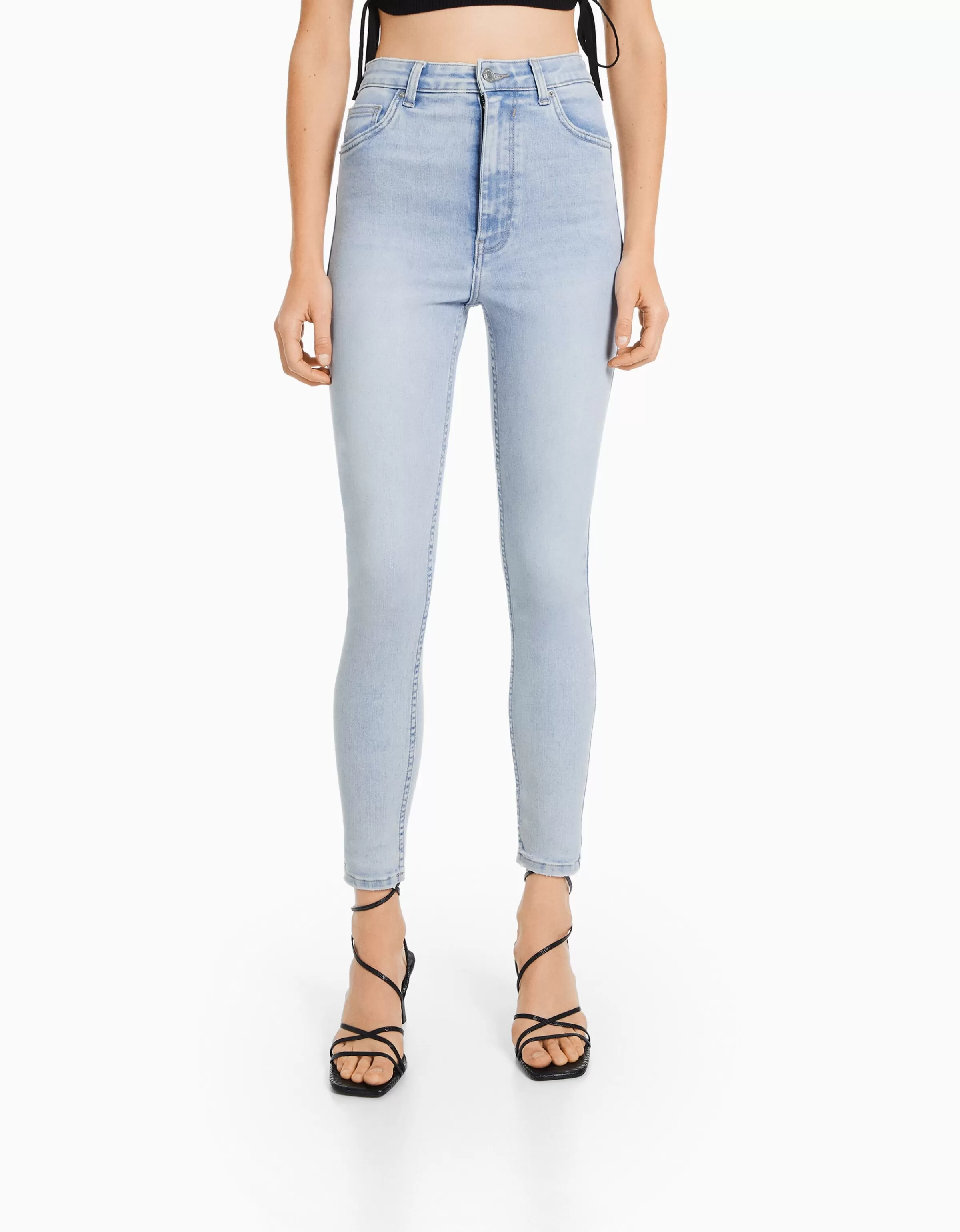 BERSHKA Jeans*Jean skinny taille haute Bleu