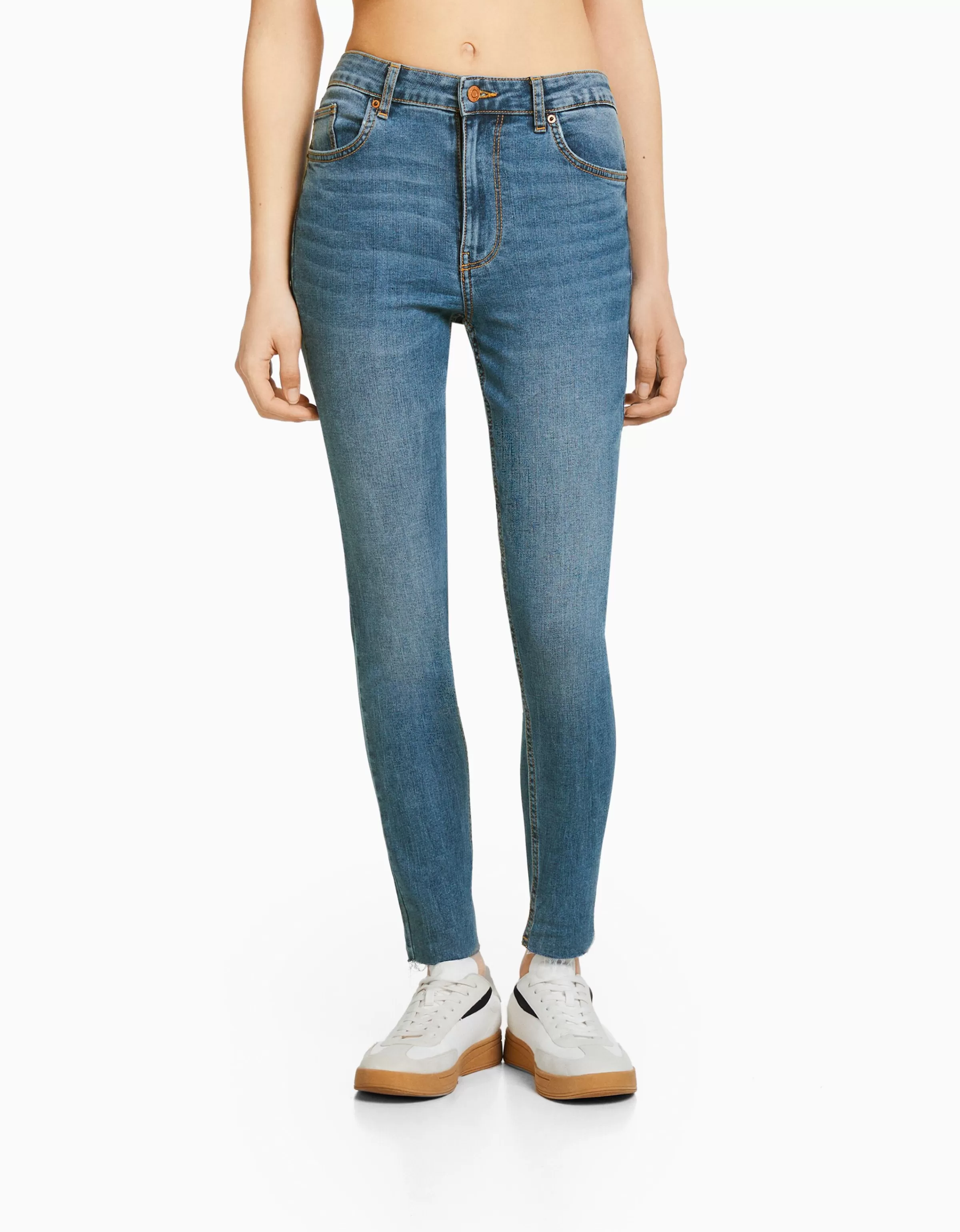 BERSHKA Jeans*Jean skinny taille haute Bleu