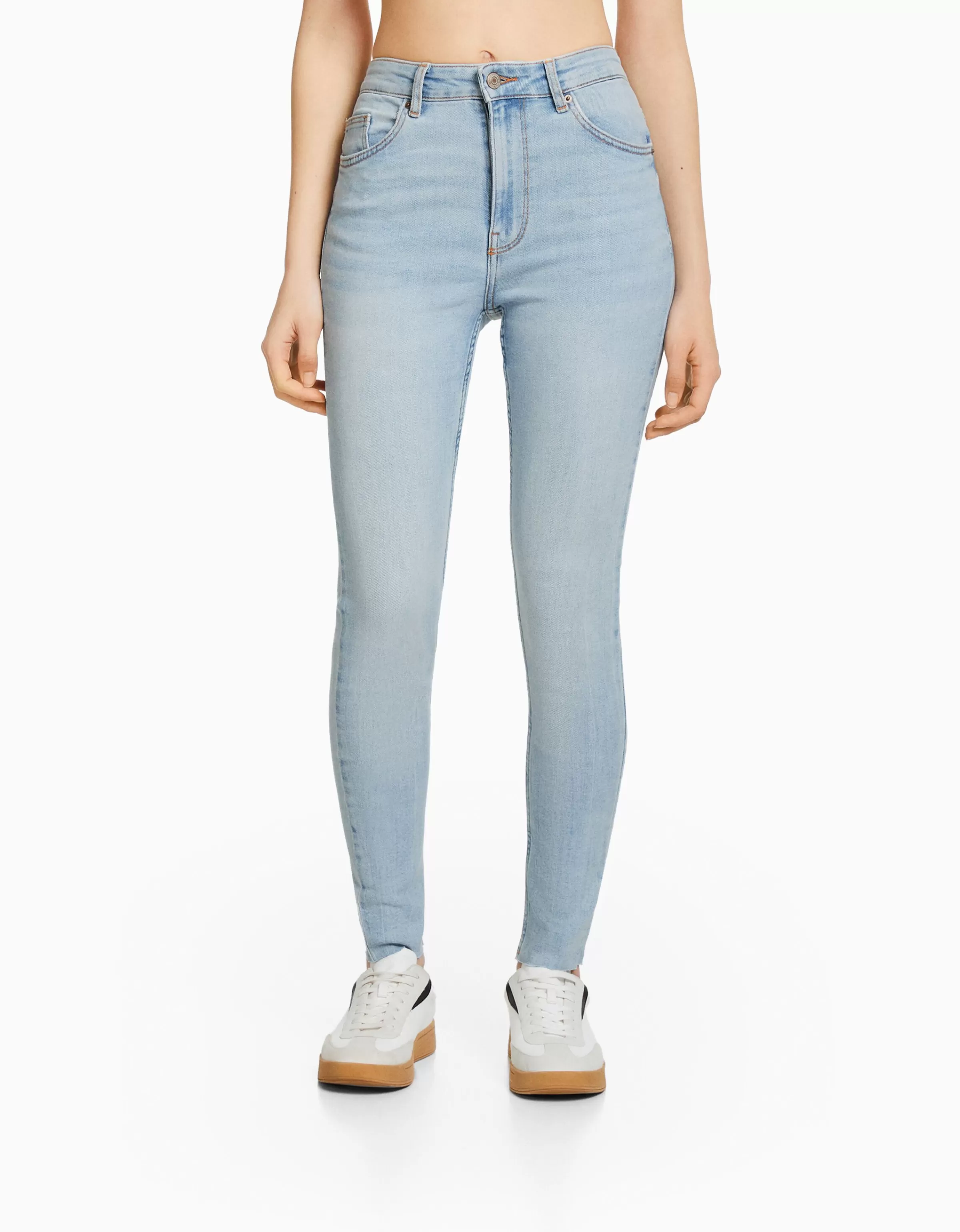 BERSHKA Jeans*Jean skinny taille haute Bleu