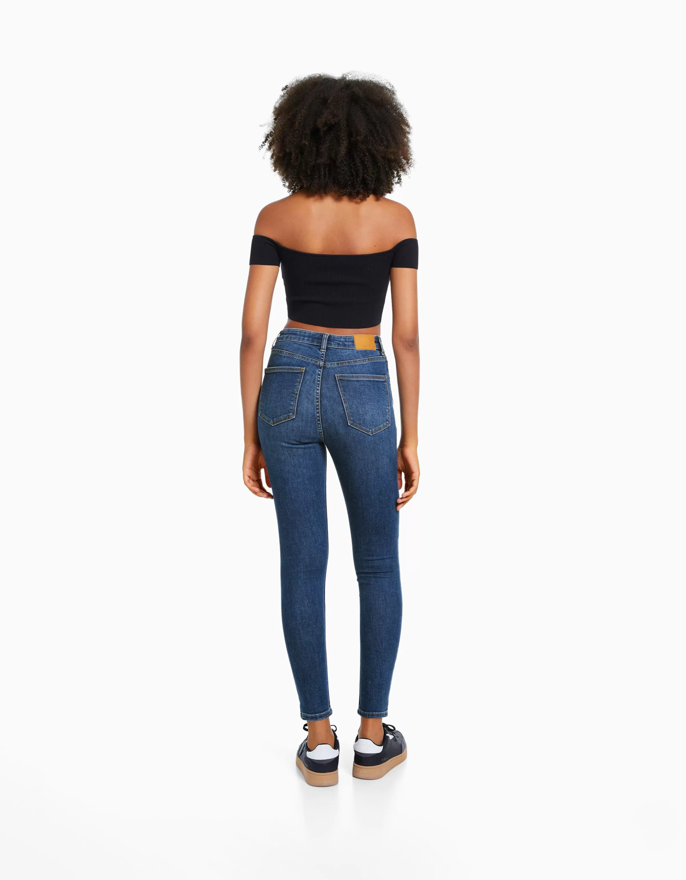 BERSHKA Jeans*Jean skinny taille très haute Bleu