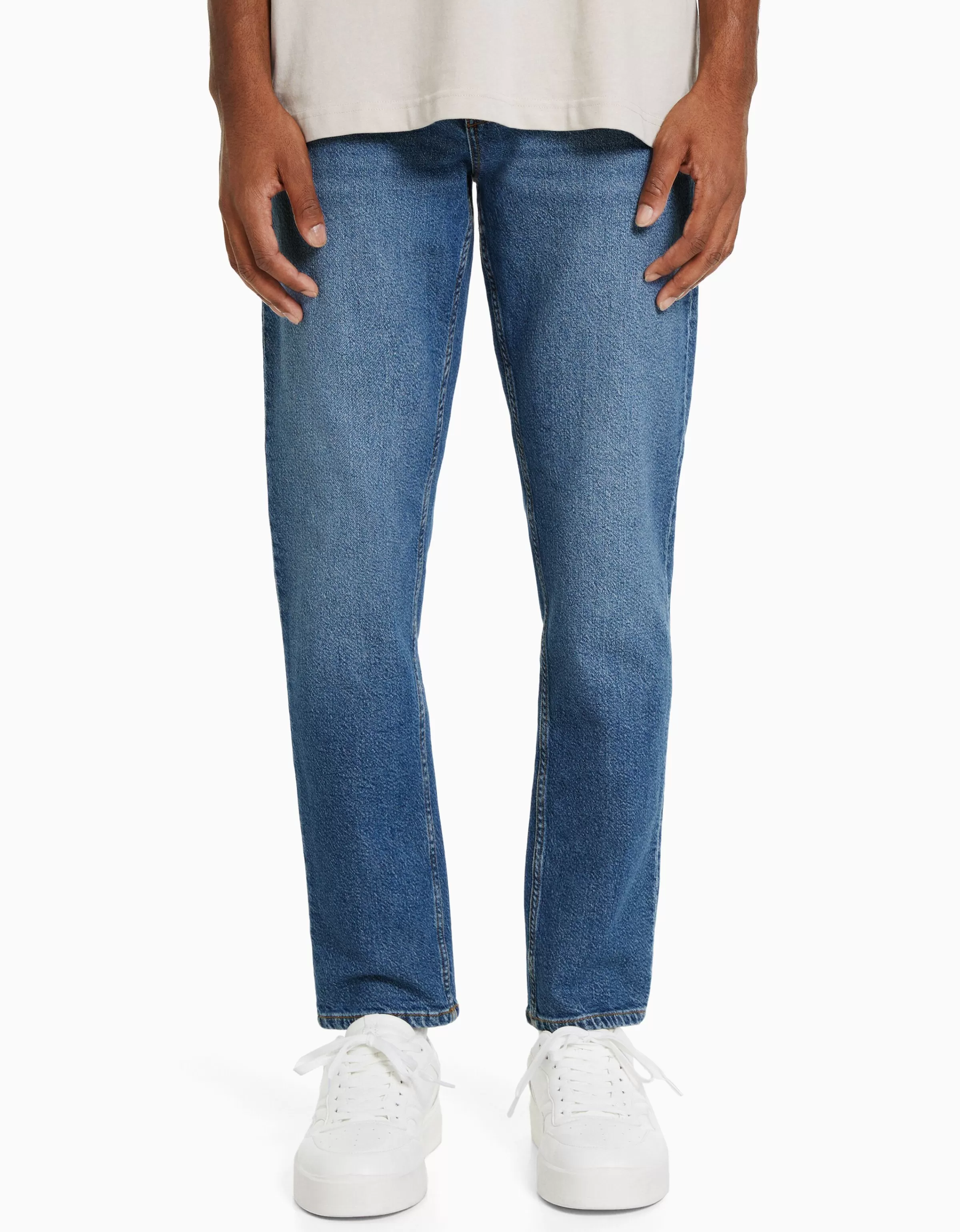 BERSHKA Jeans*Jean slim Bleu lavé