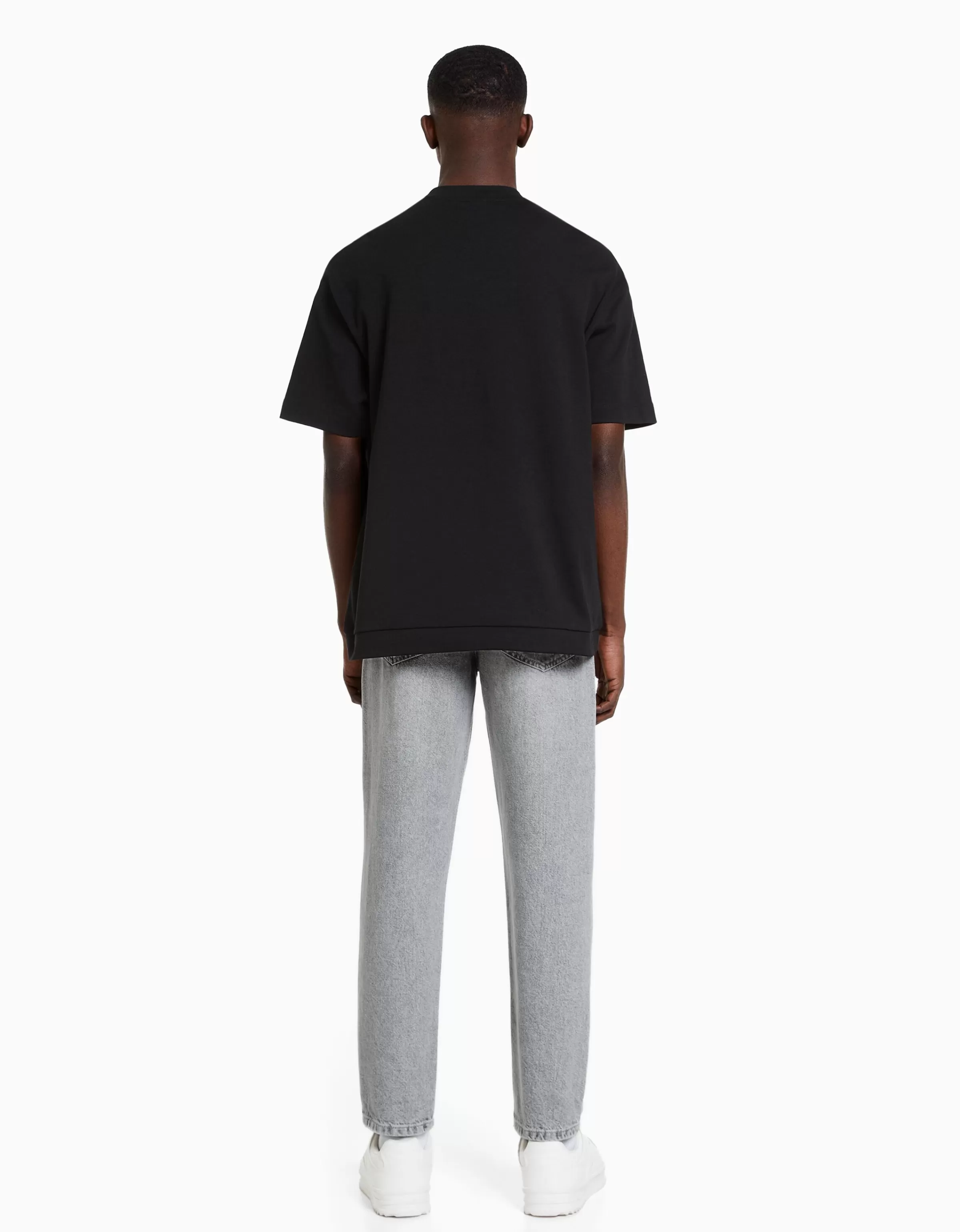 BERSHKA Vêtements*Jean straight style vintage Bleu