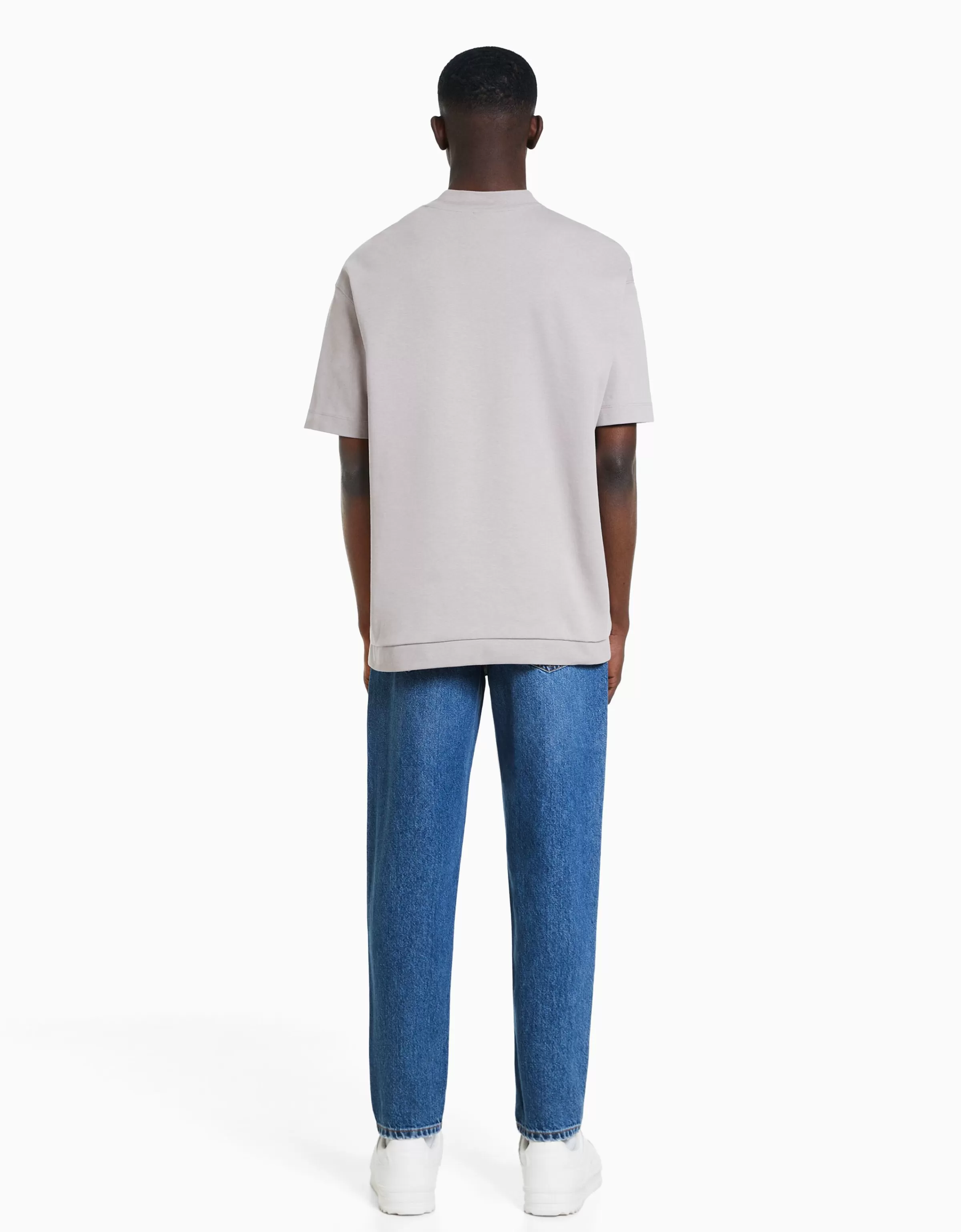 BERSHKA Vêtements*Jean straight style vintage Bleu