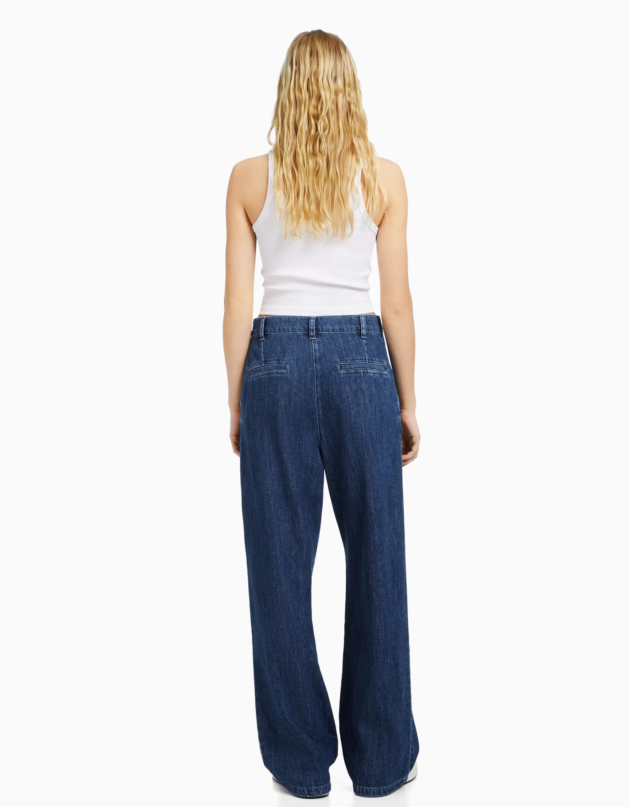 BERSHKA Jeans*Jean tailoring Bleu