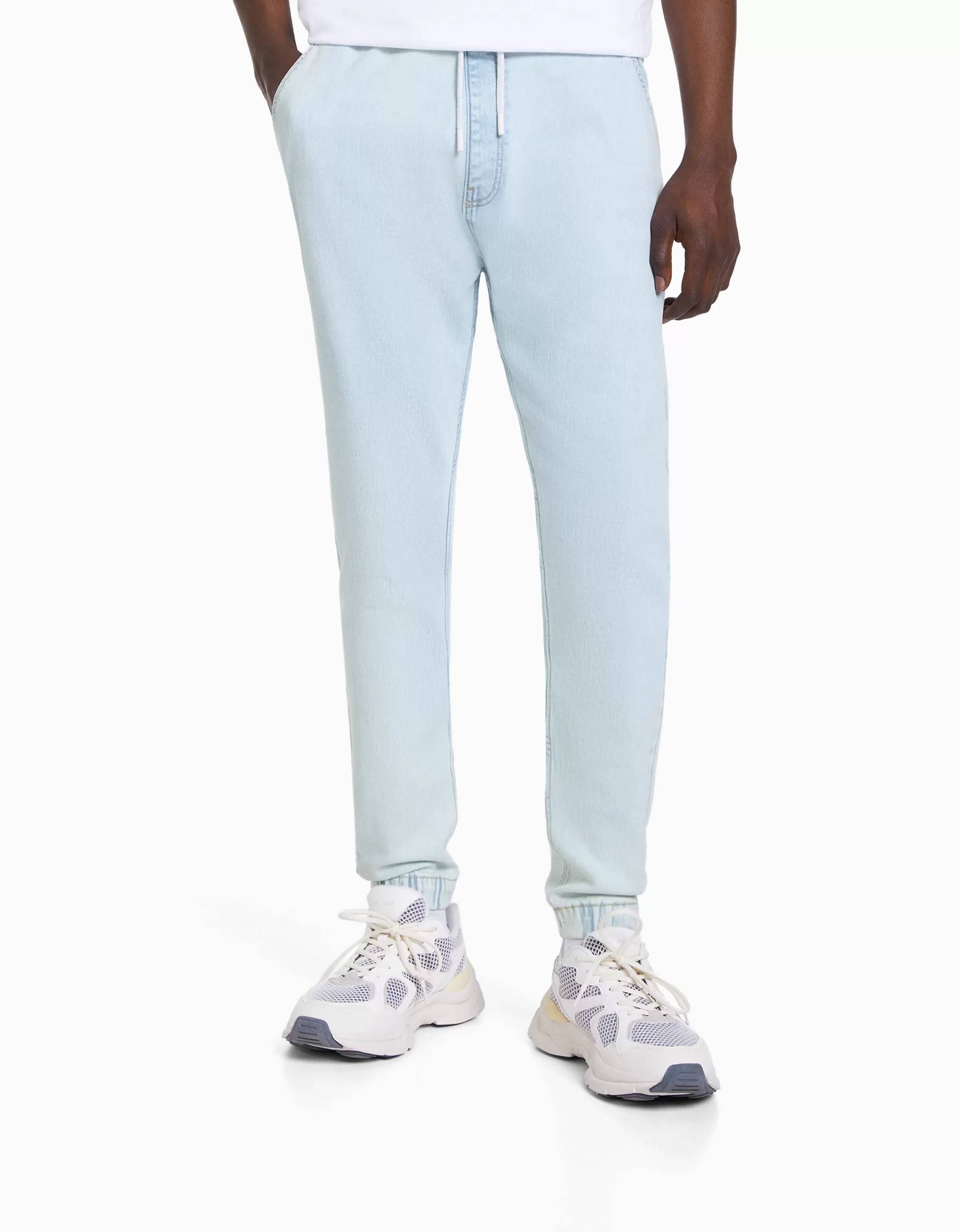 BERSHKA Jeans*Jeans jogger Bleu lavé