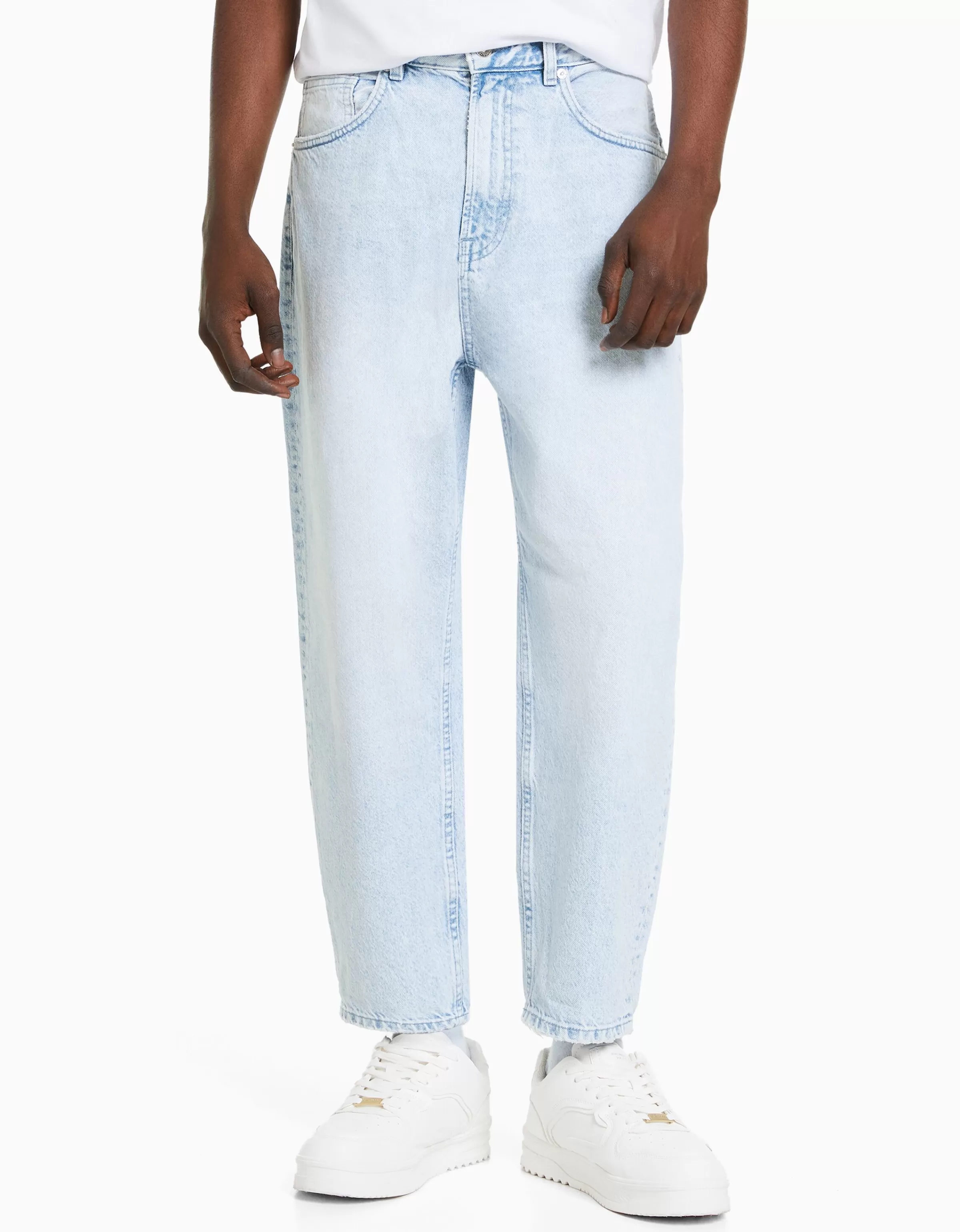 BERSHKA Vêtements*Jeans loose Bleu lavé