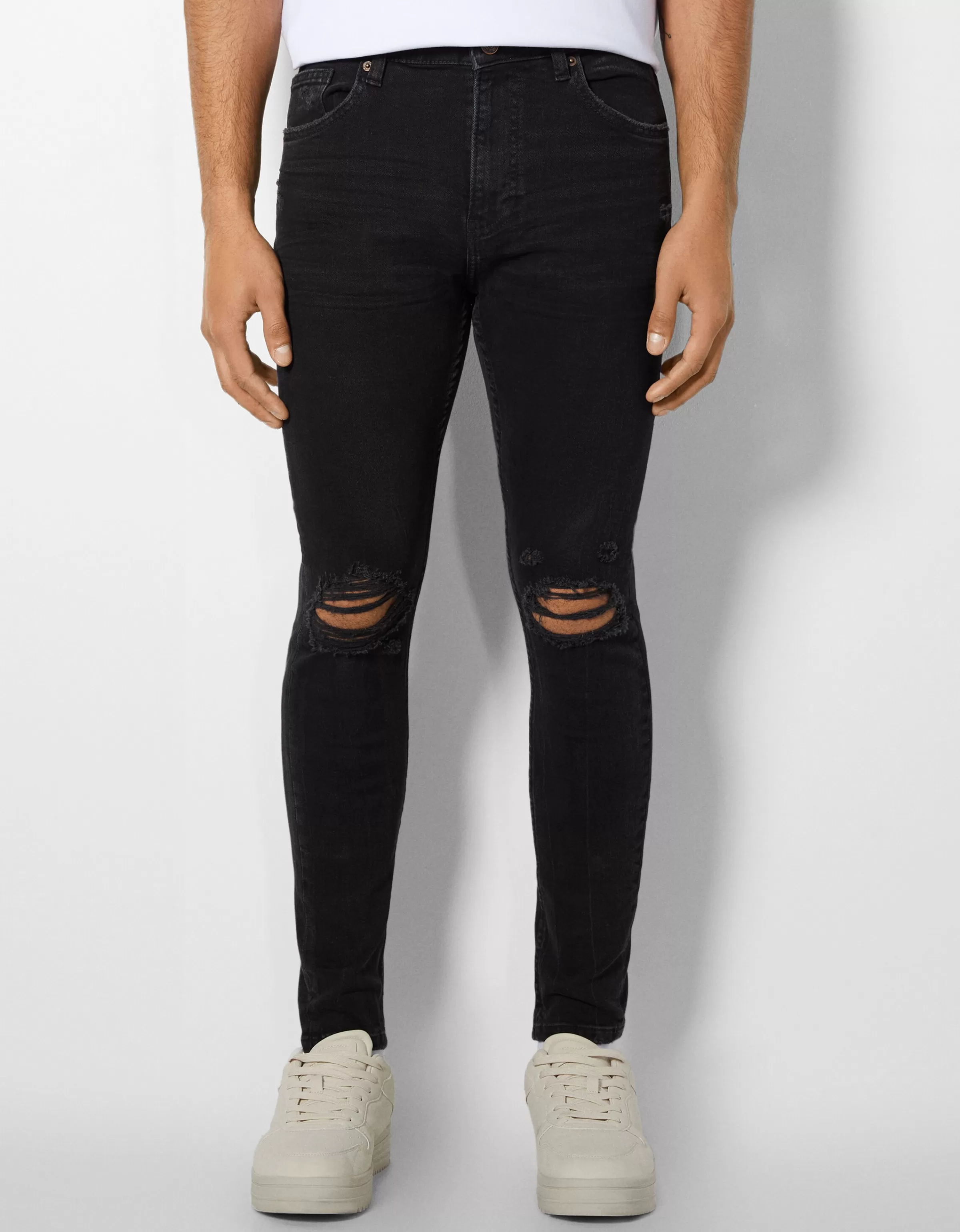 BERSHKA Jeans*Jeans super skinny déchirés Bleu