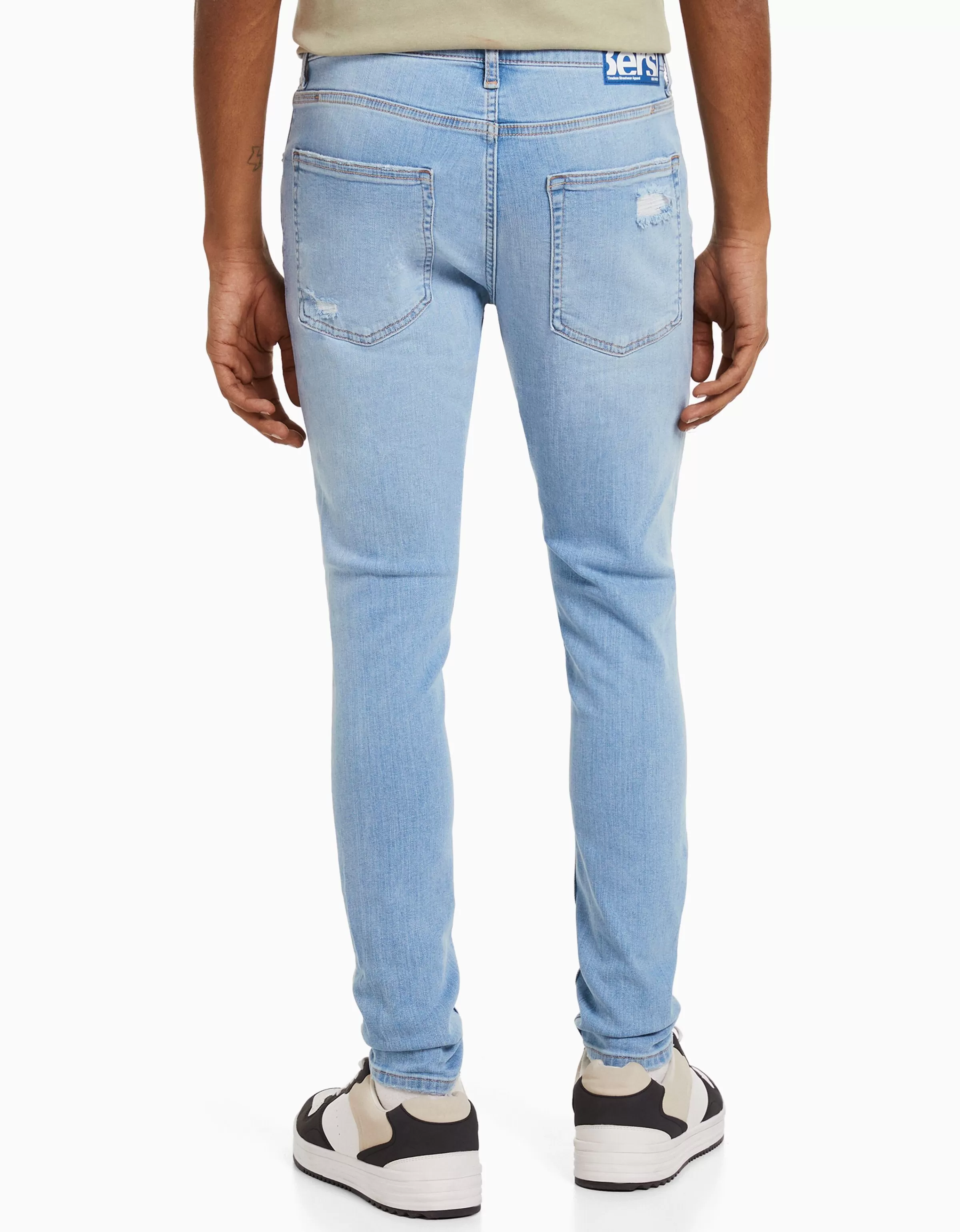 BERSHKA Jeans*Jeans super skinny déchirés Bleu