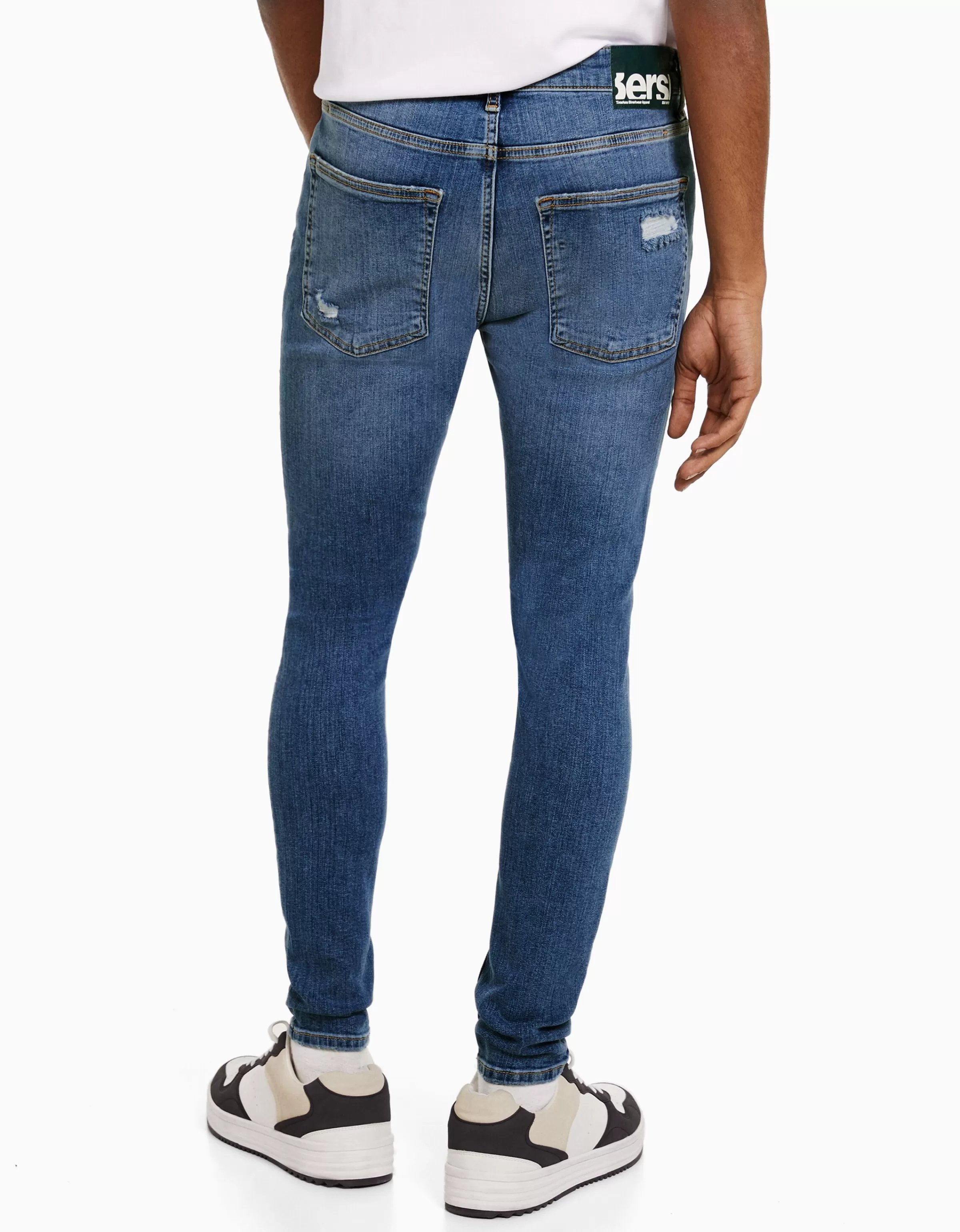 BERSHKA Jeans*Jeans super skinny déchirés Bleu