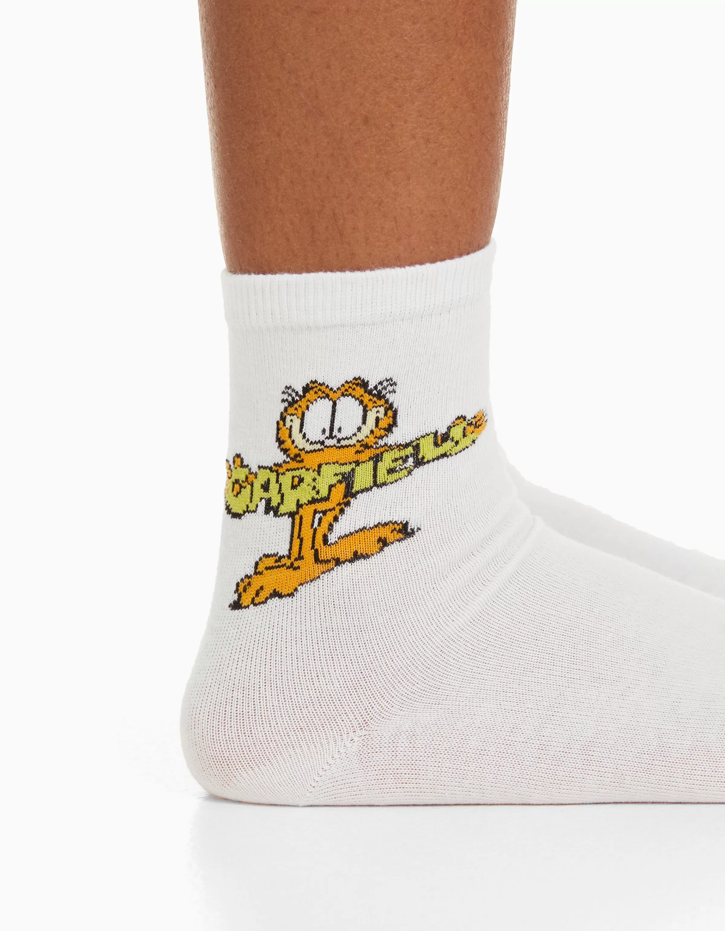 BERSHKA Cartoons*Lot 3 paires de chaussettes brodées Garfield Vert