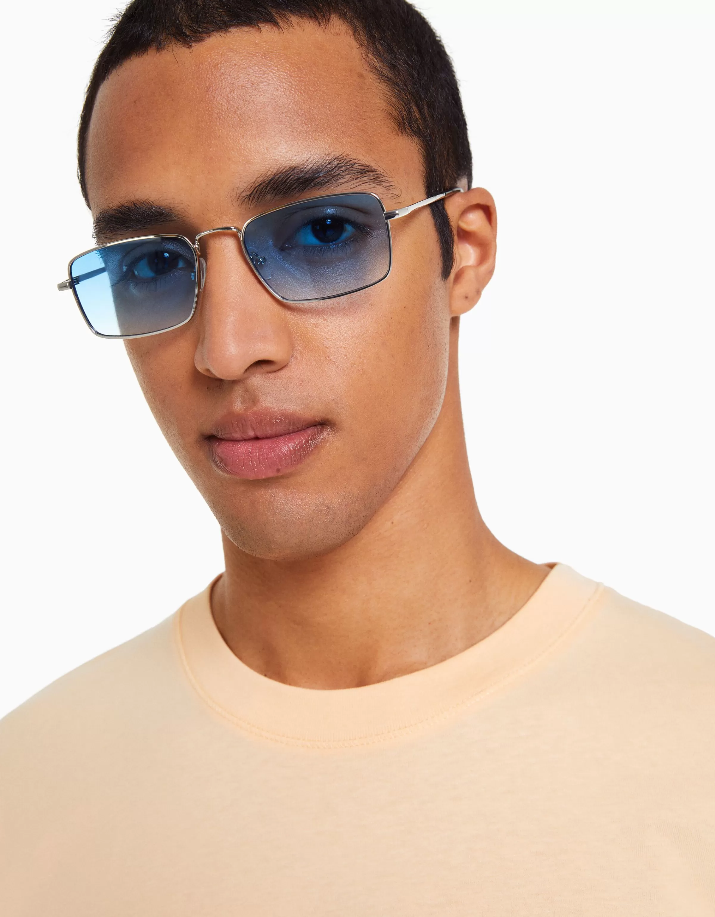 BERSHKA Lunettes*Lunettes de soleil carrées Bleu