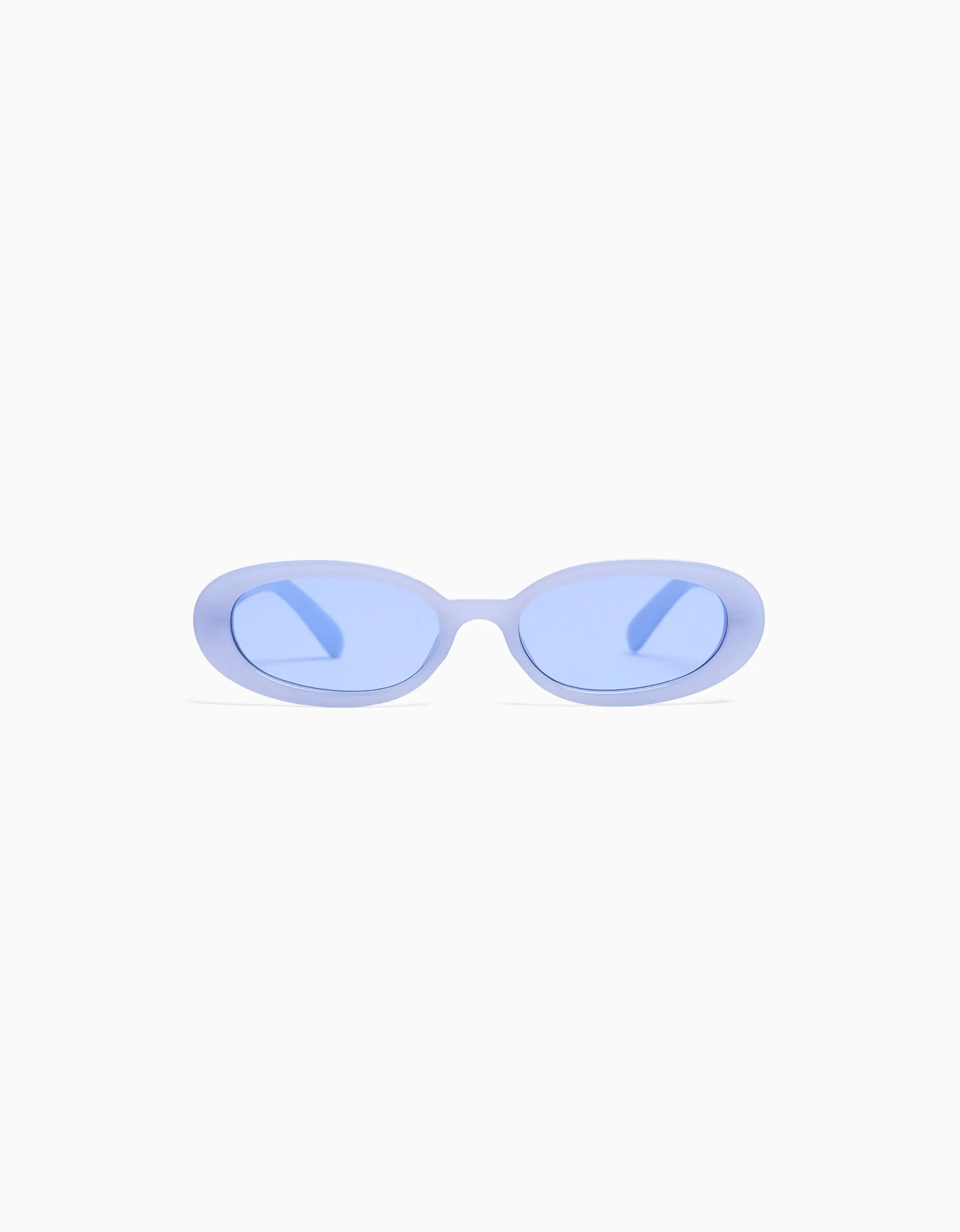 BERSHKA Lunettes*Lunettes de soleil ovales colorées Bleu